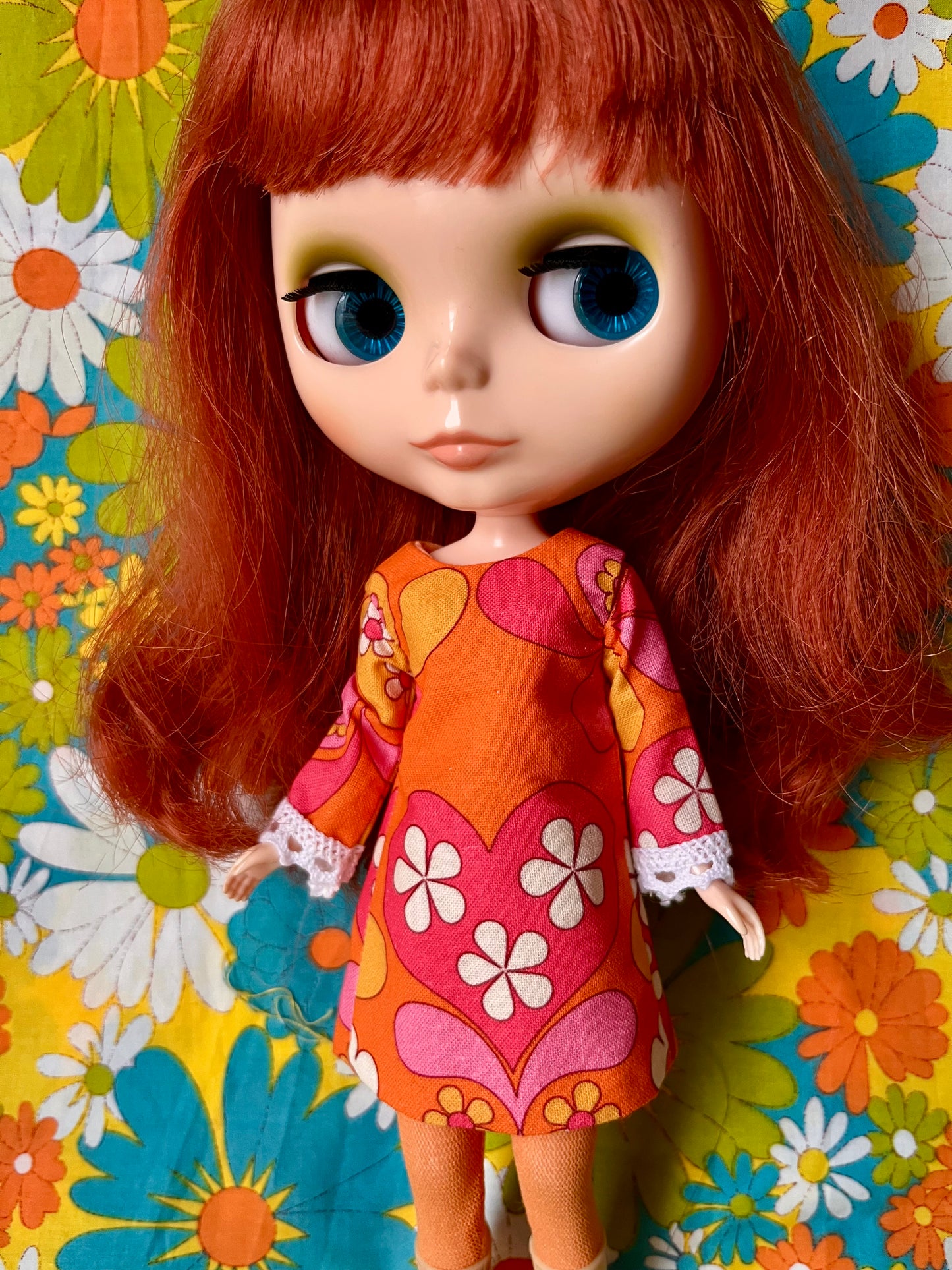 Alice Apple Mod Shift dress with sleeves OOAK