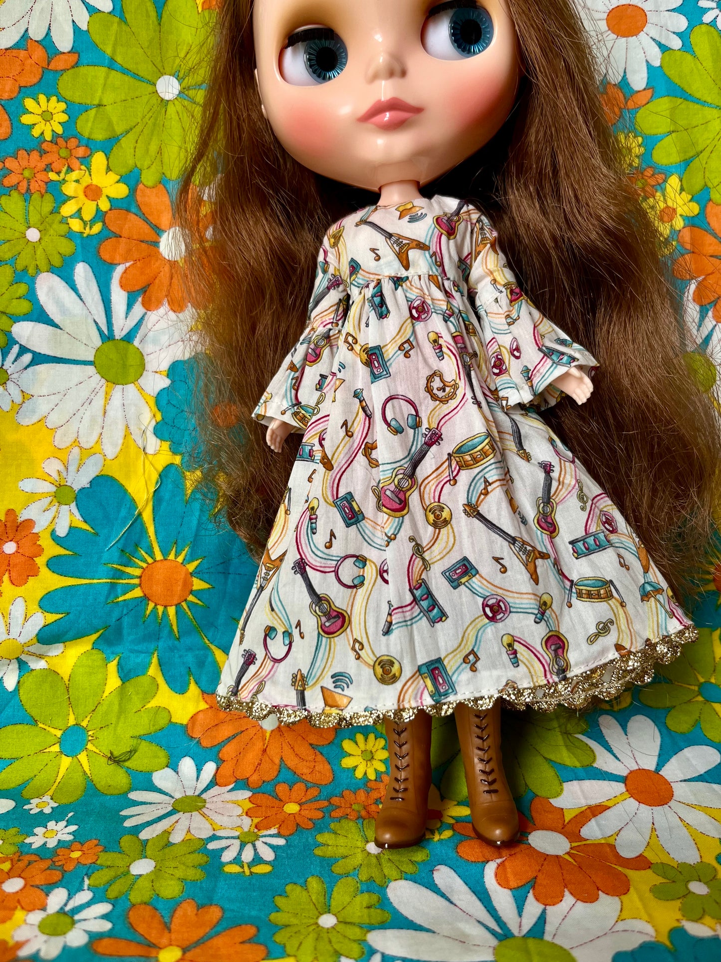 Liberty Beatles Psychedelic Guitar Dress