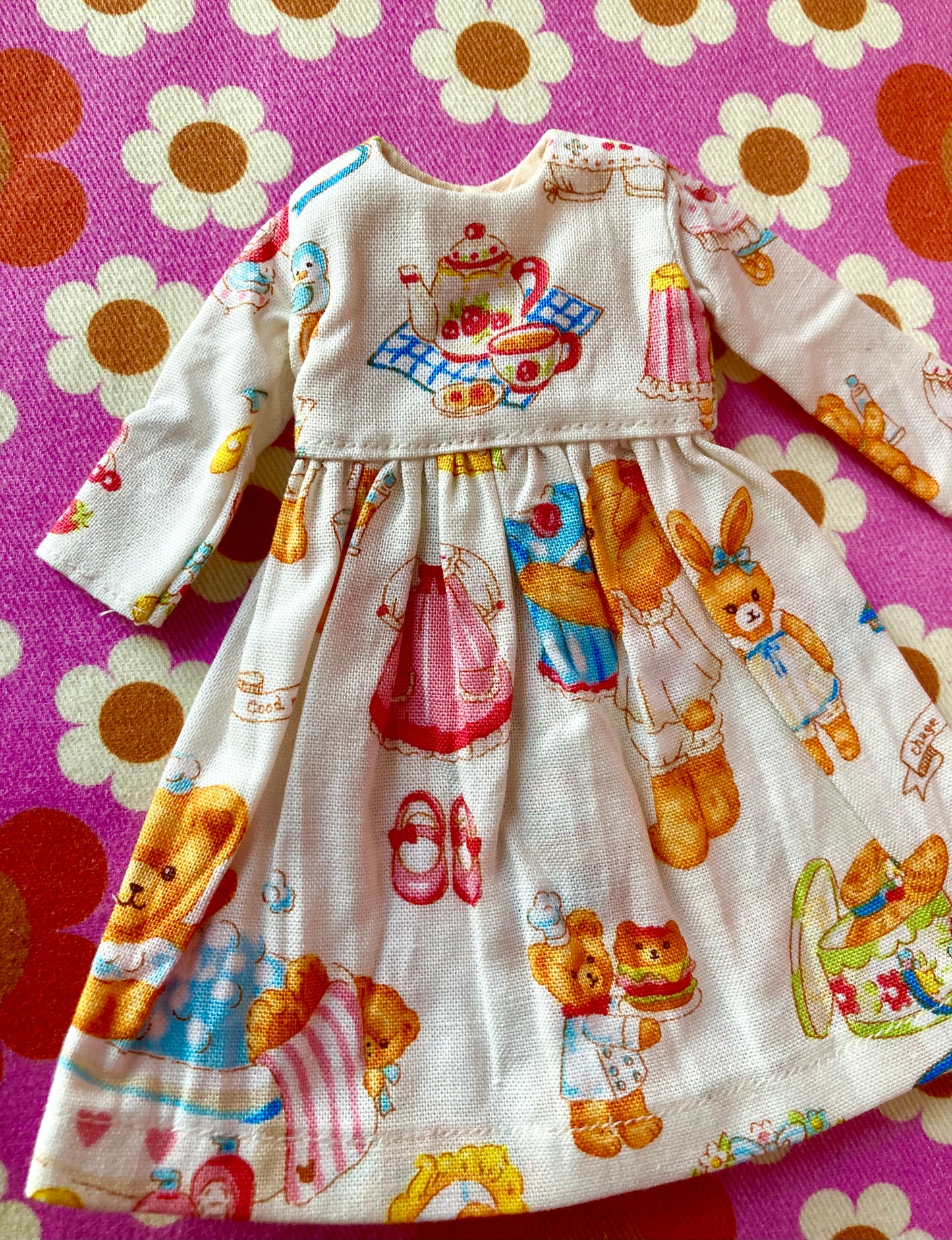 Cream Teddy Dress for Blythe Doll