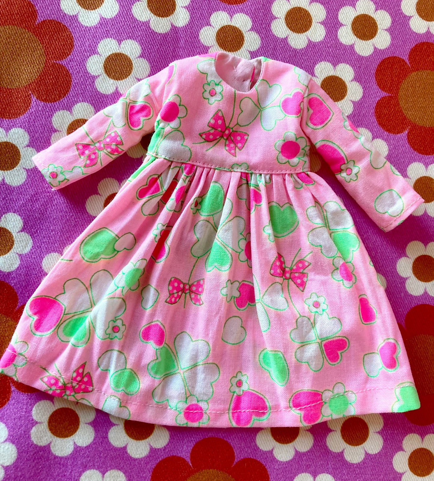 Antique Pink Cute Daisy Clover Dress for Blythe Doll