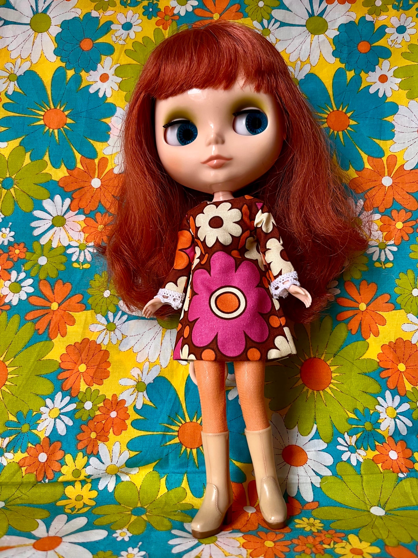 Alice Apple Mod Shift dress with sleeves OOAK