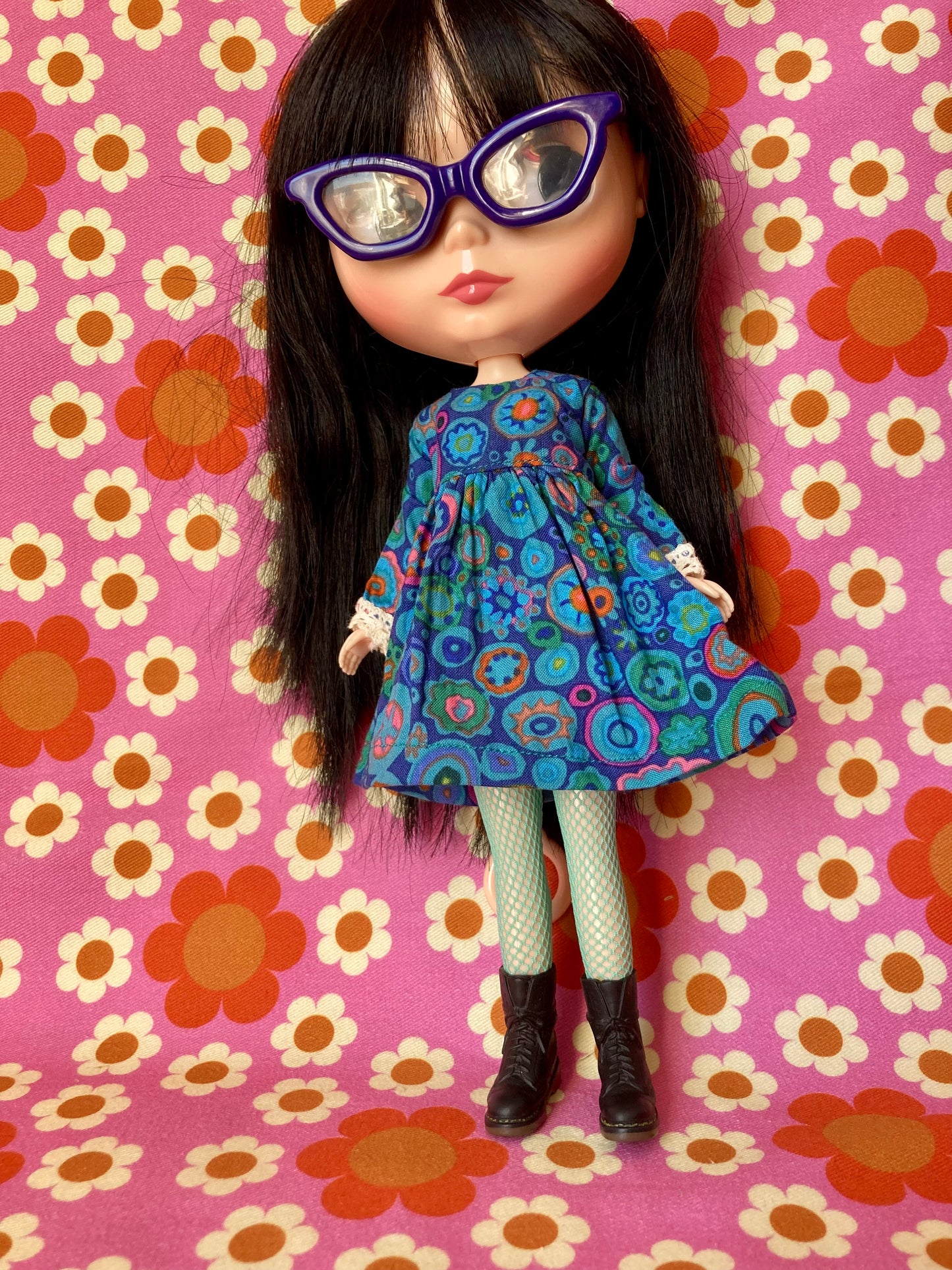 Paperweight Blue Long Sleeve Dress for Blythe Doll