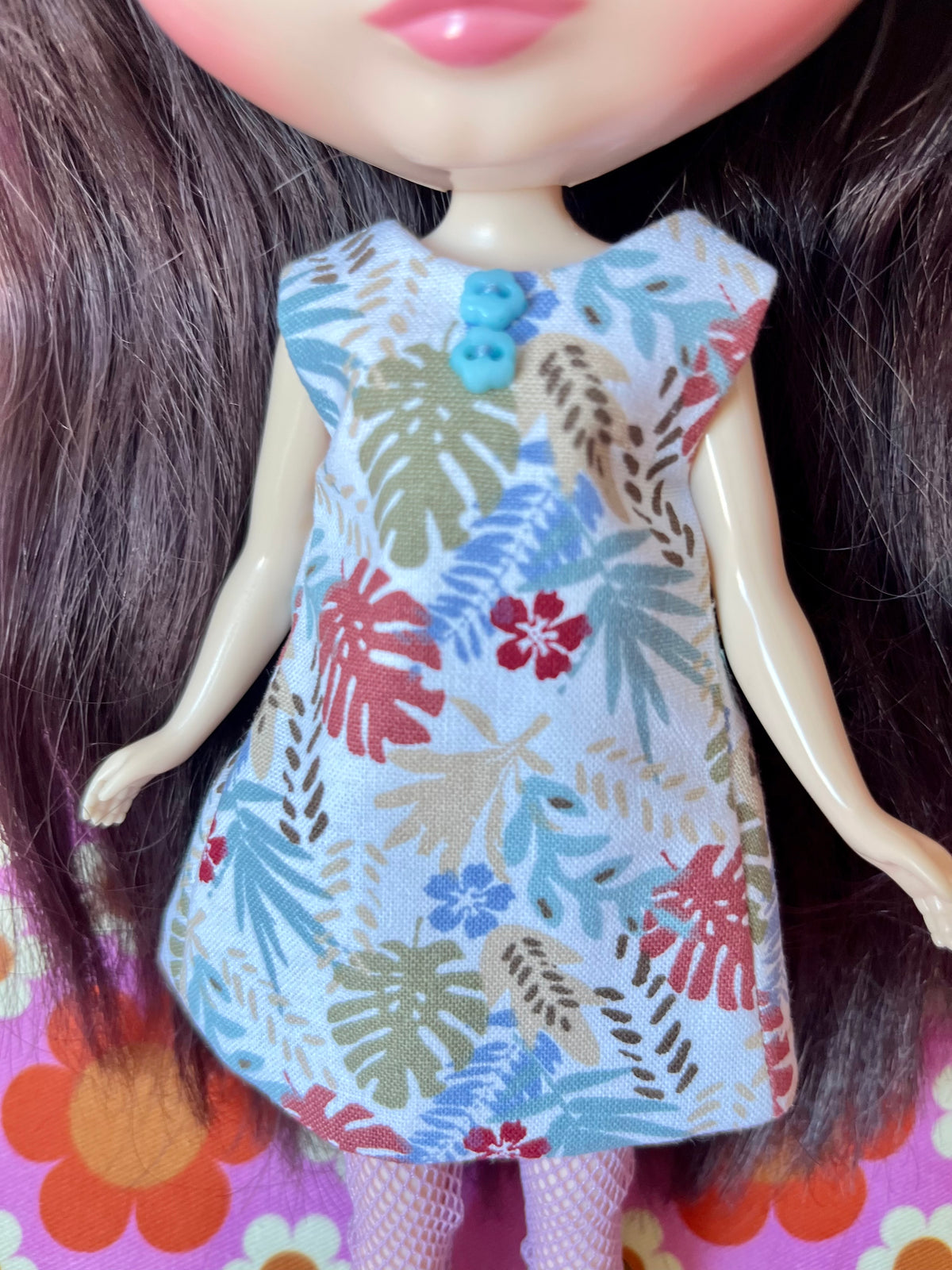 Palm Leaf Print Mod Cilla Shift dress