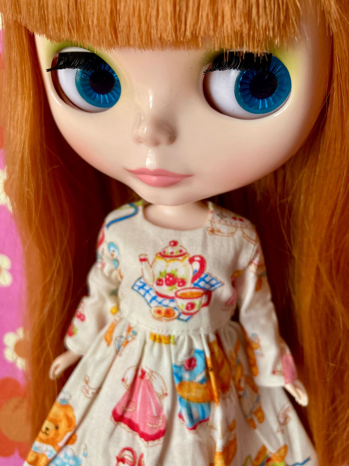Cream Teddy Dress for Blythe Doll