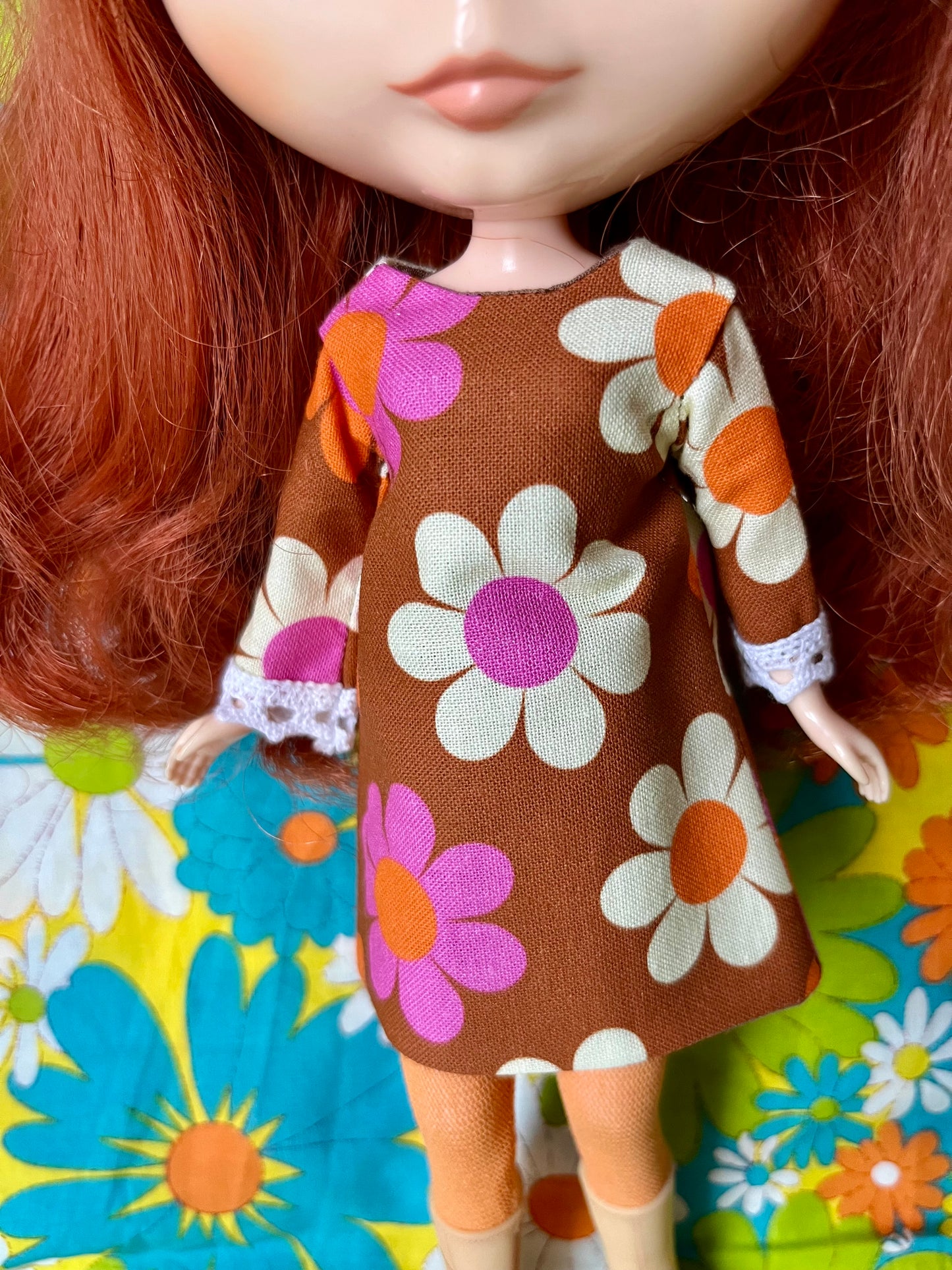 Alice Apple Mod Shift dress with sleeves OOAK