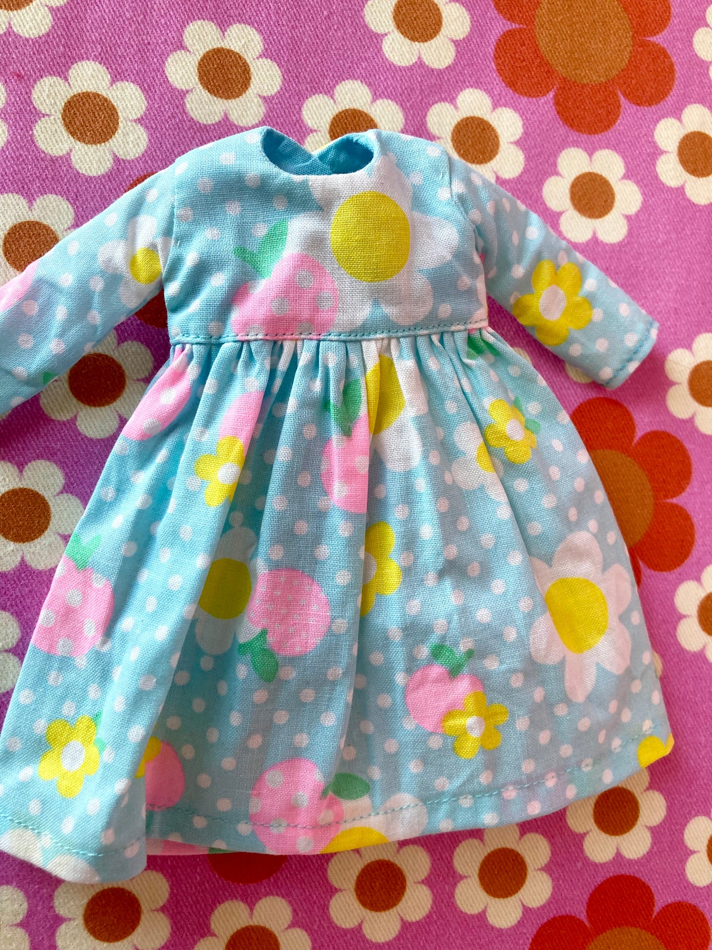 Blue Daisy Long Sleeve Dress for Blythe Doll