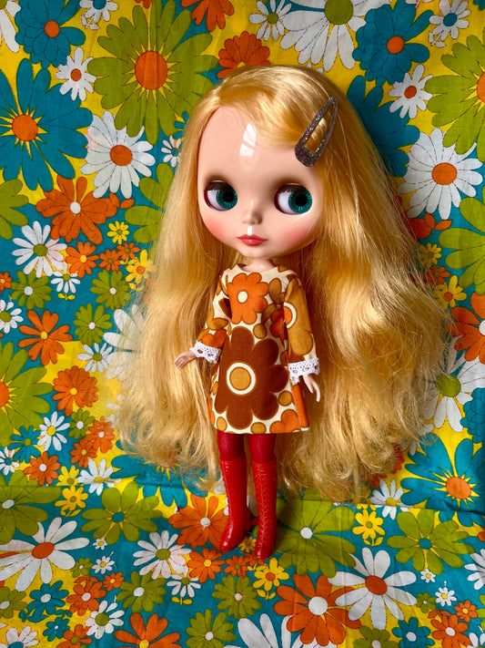 Alice Apple Mod Shift dress with sleeves OOAK