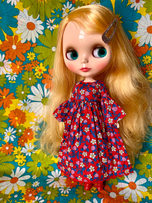 Liberty Red Strawberry Fields Beatles Psychedelic Dress