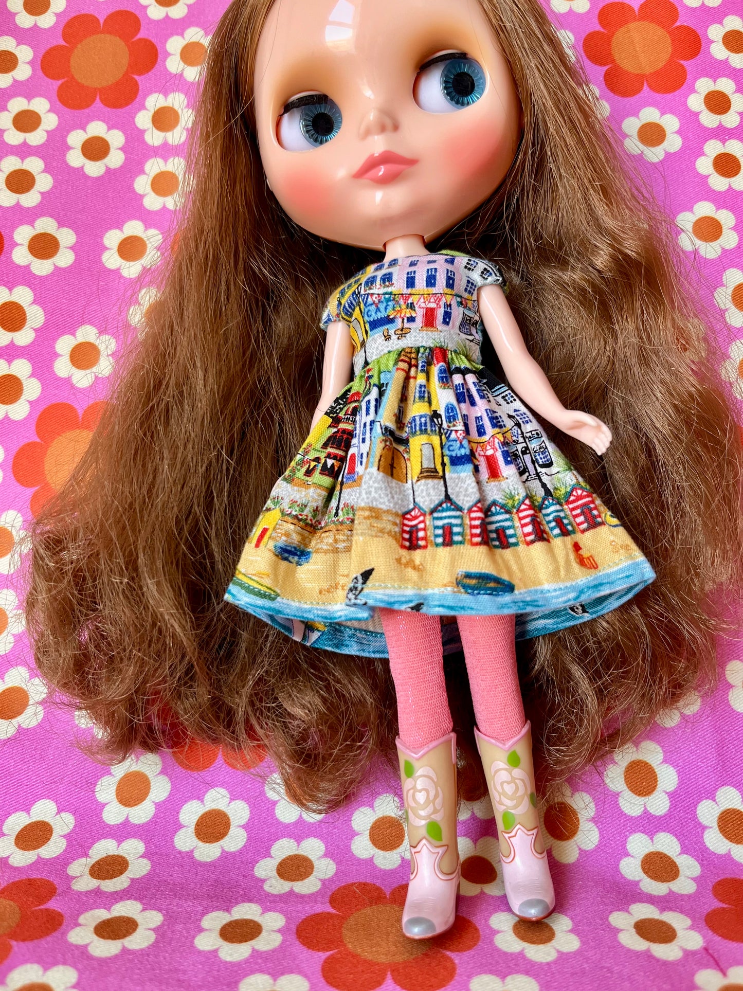 Summer Cap Sleeve Dress for Blythe Doll