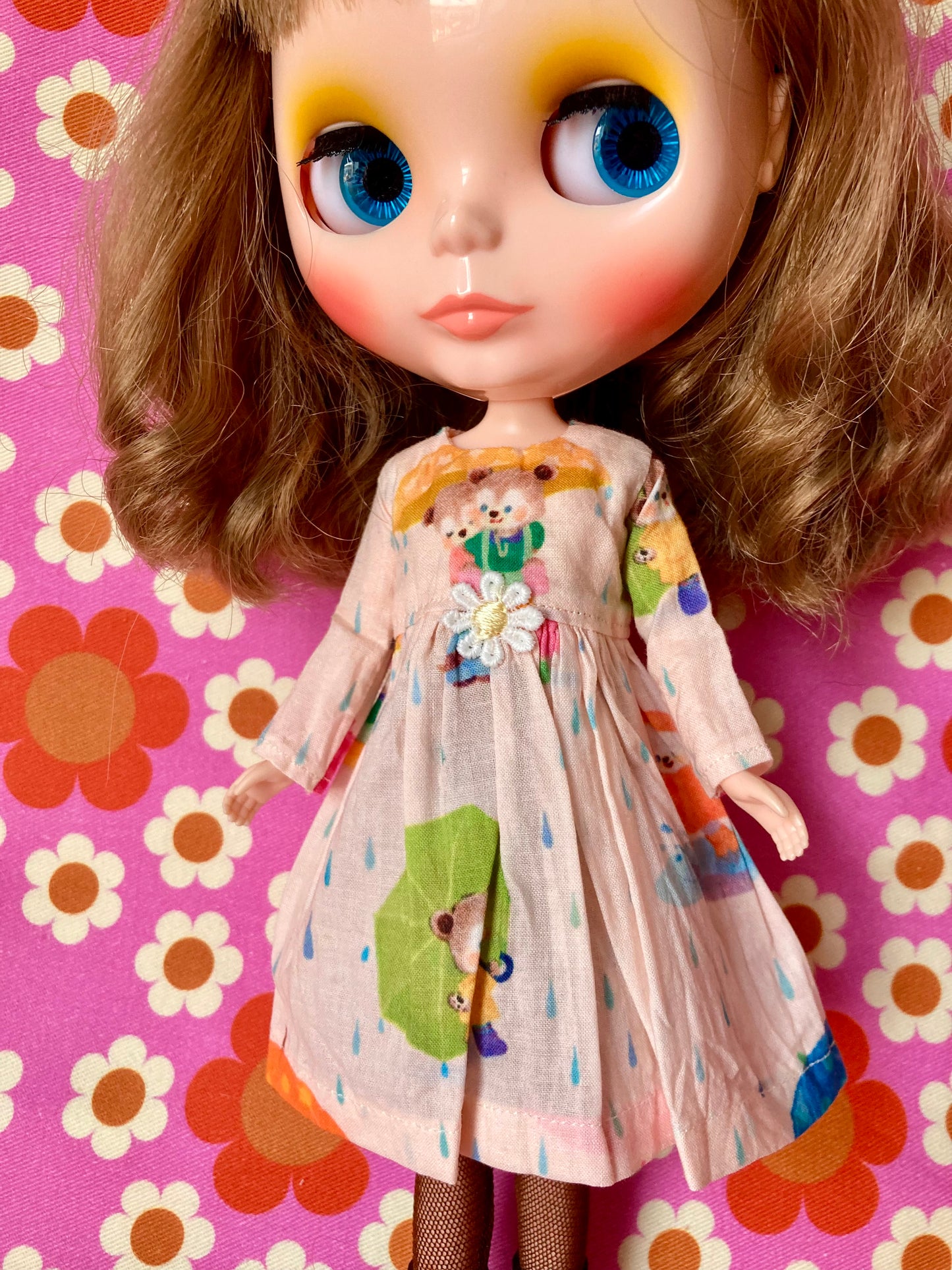Umbrella Bears Dress for Blythe Doll
