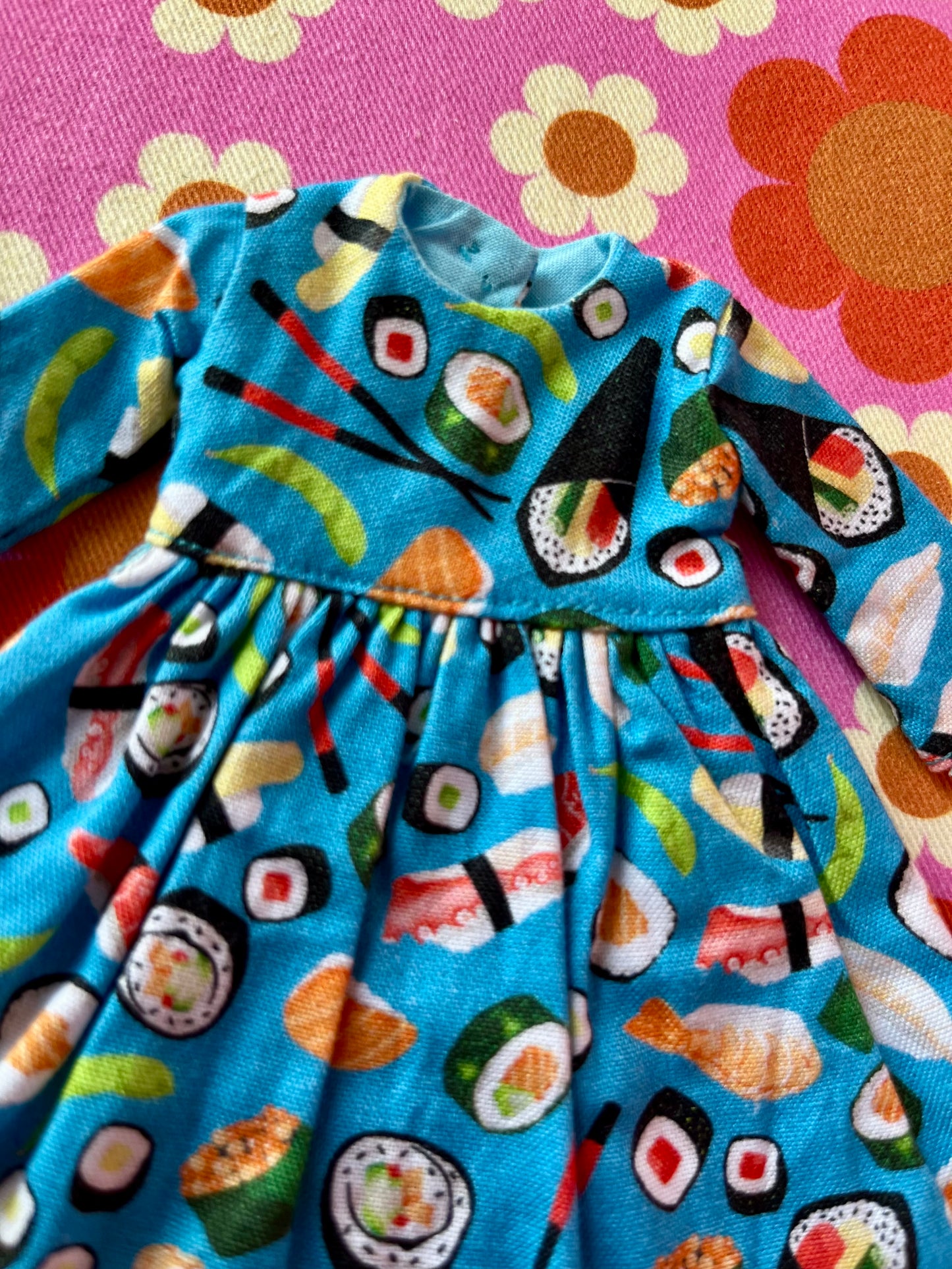 Cute Sushi Japanese Print Happy Dress for Blythe Doll
