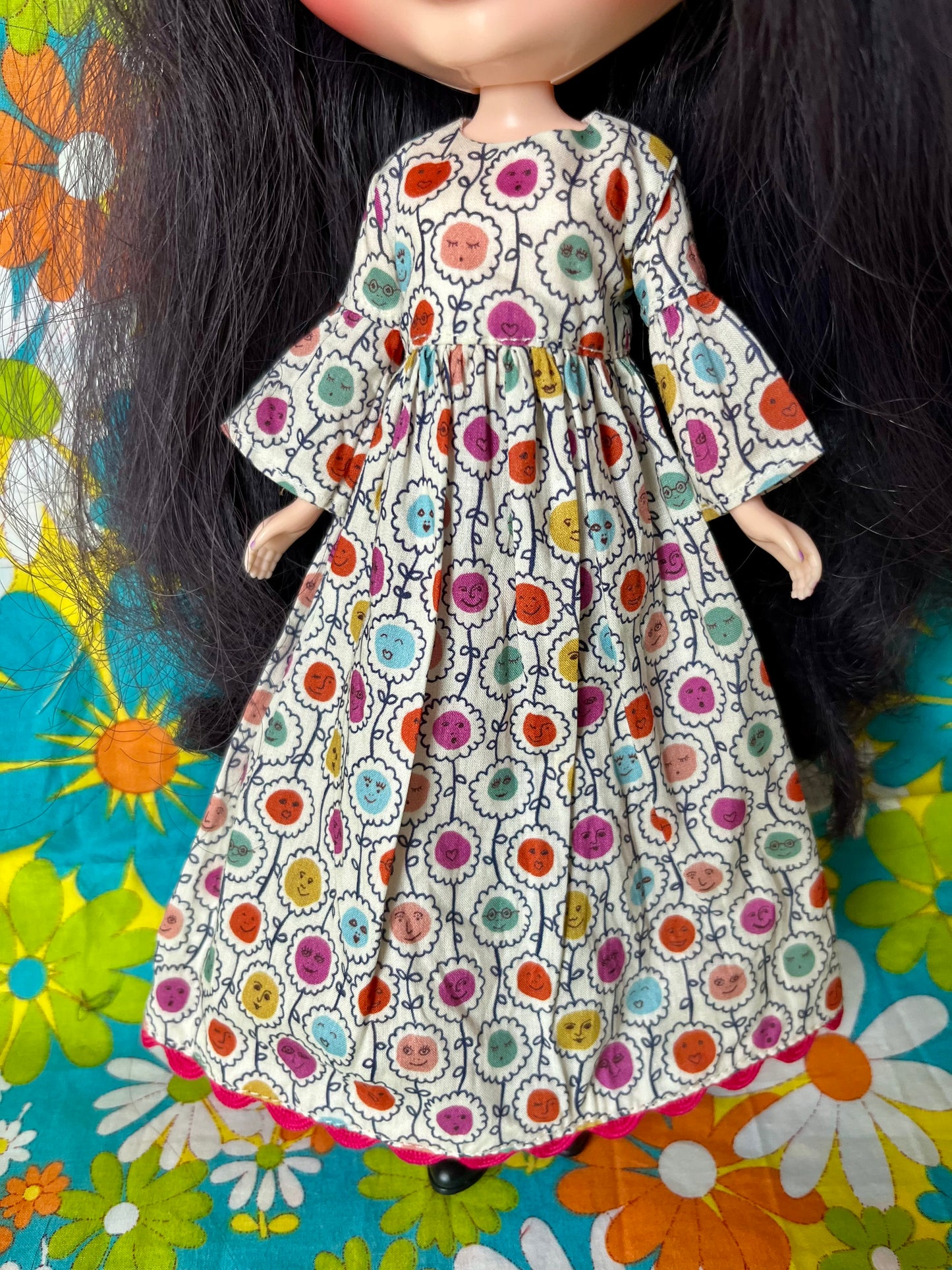Liberty Beatles Flower Face Psychedelic Dress