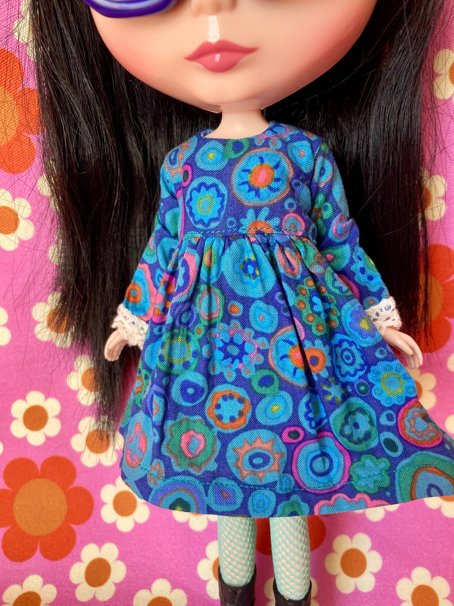 Paperweight Blue Long Sleeve Dress for Blythe Doll