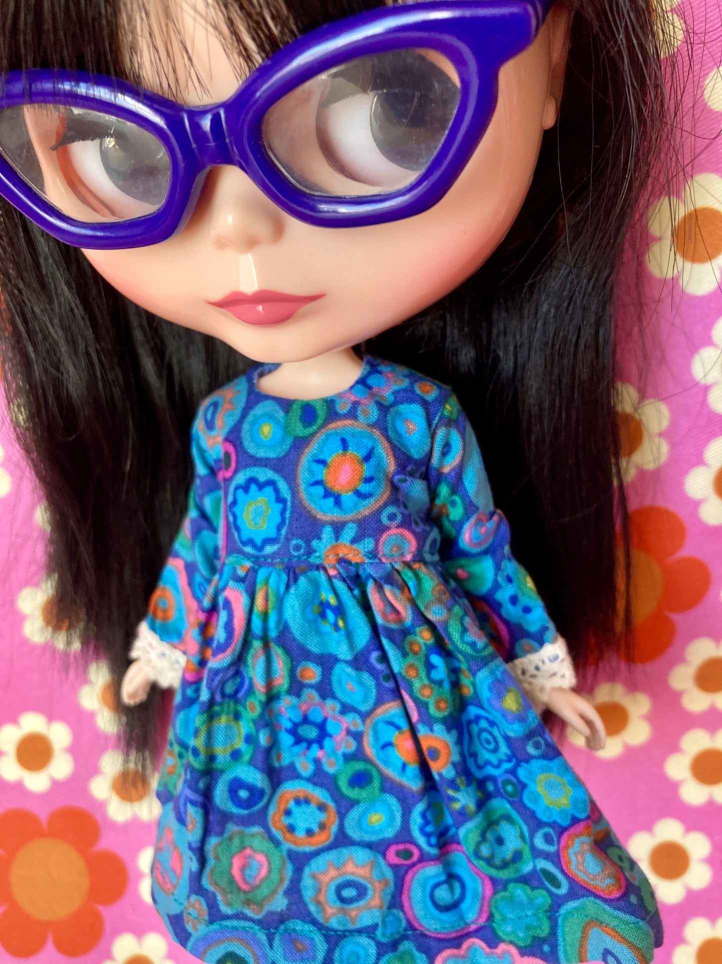 Paperweight Blue Long Sleeve Dress for Blythe Doll