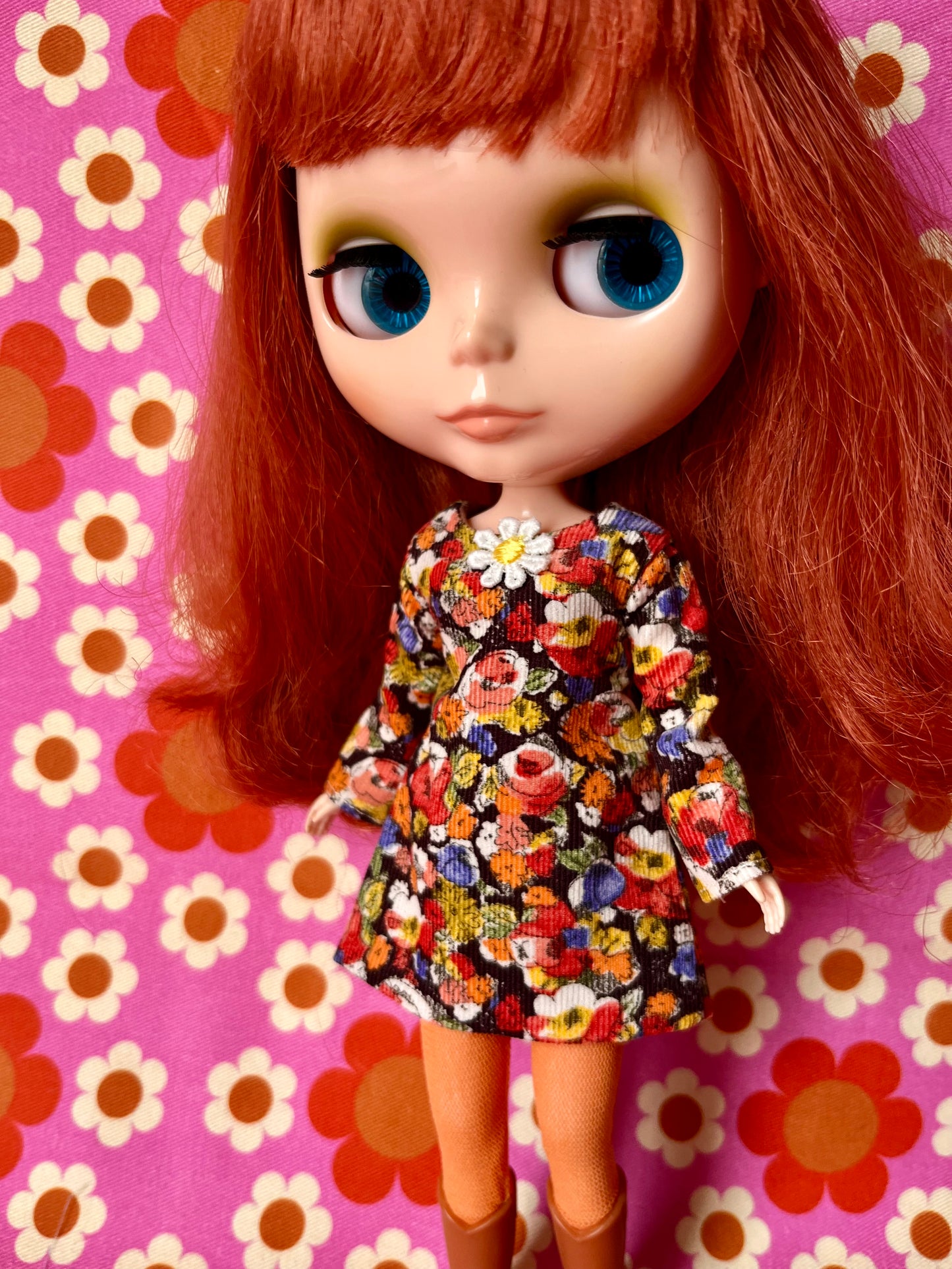 Liberty Corduroy Shift dress with sleeves & Bag which opens