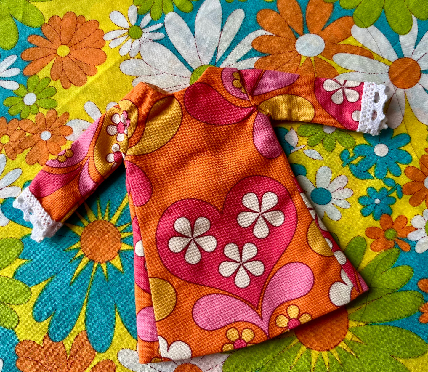 Alice Apple Mod Shift dress with sleeves OOAK