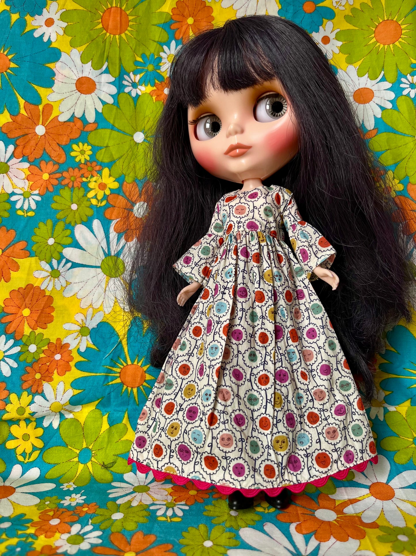 Liberty Beatles Flower Face Psychedelic Dress