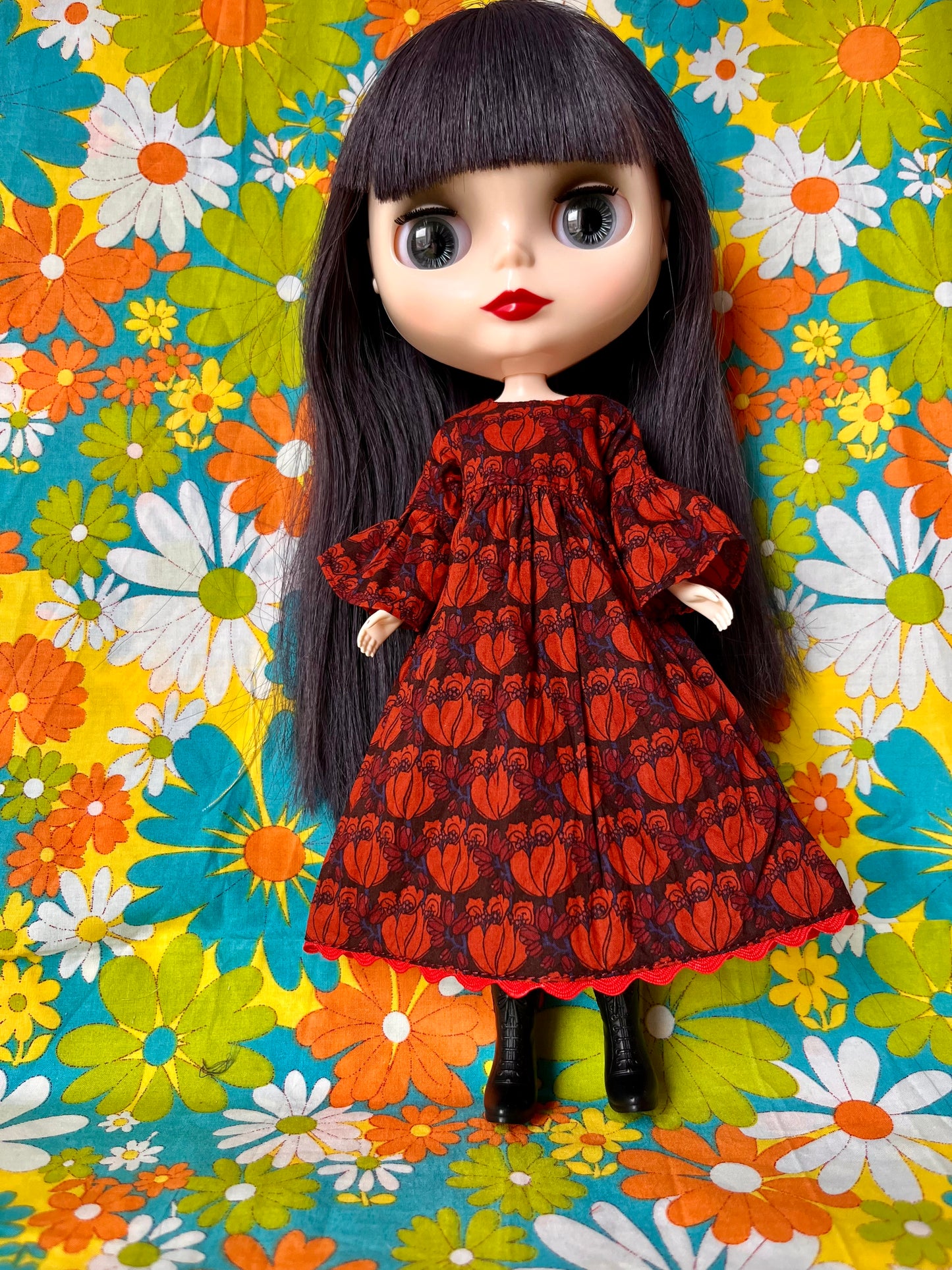 Liberty Red Tudour Tulip Psychedelic Dress