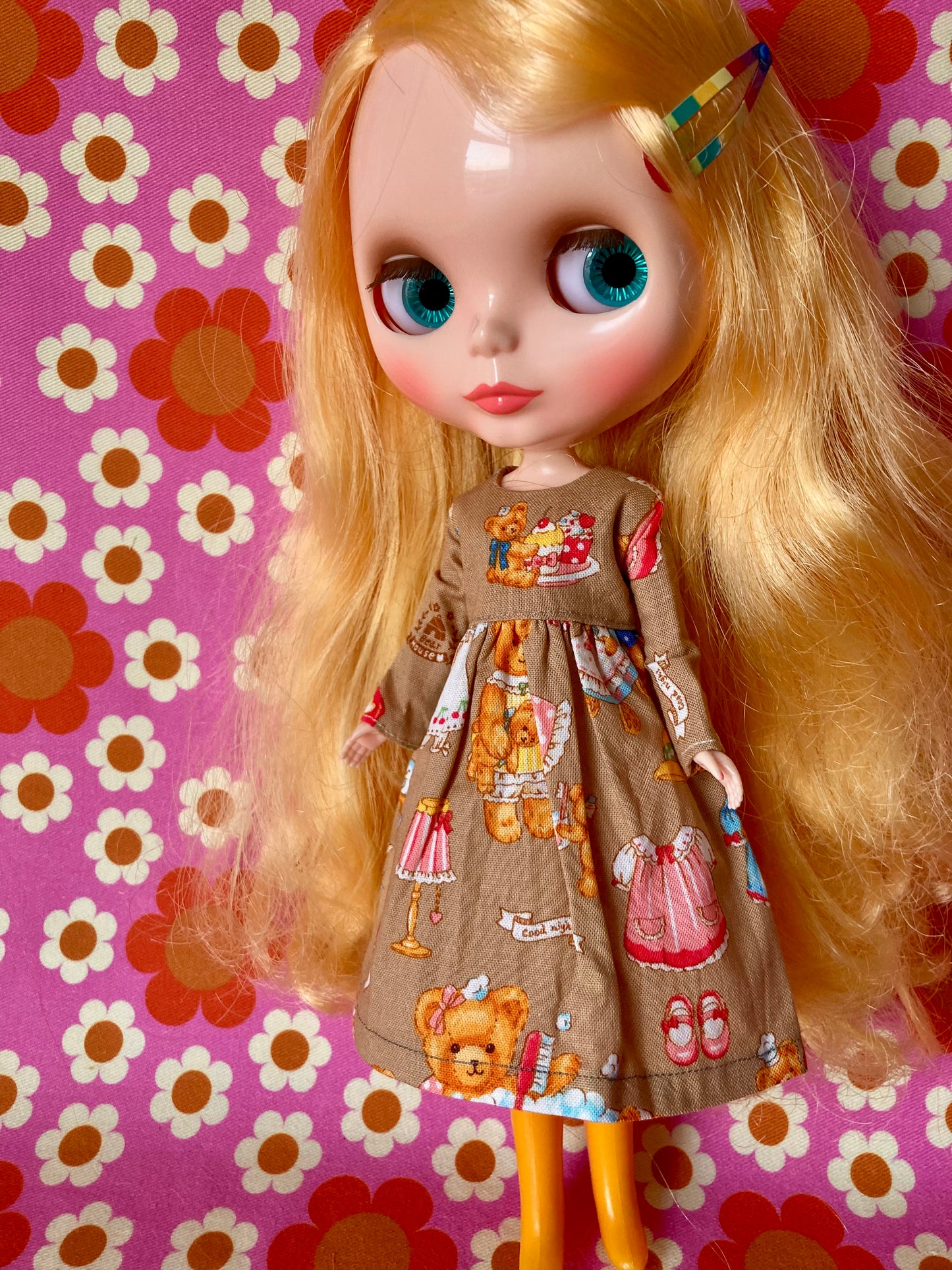 Brown Teddy Dress for Blythe Doll