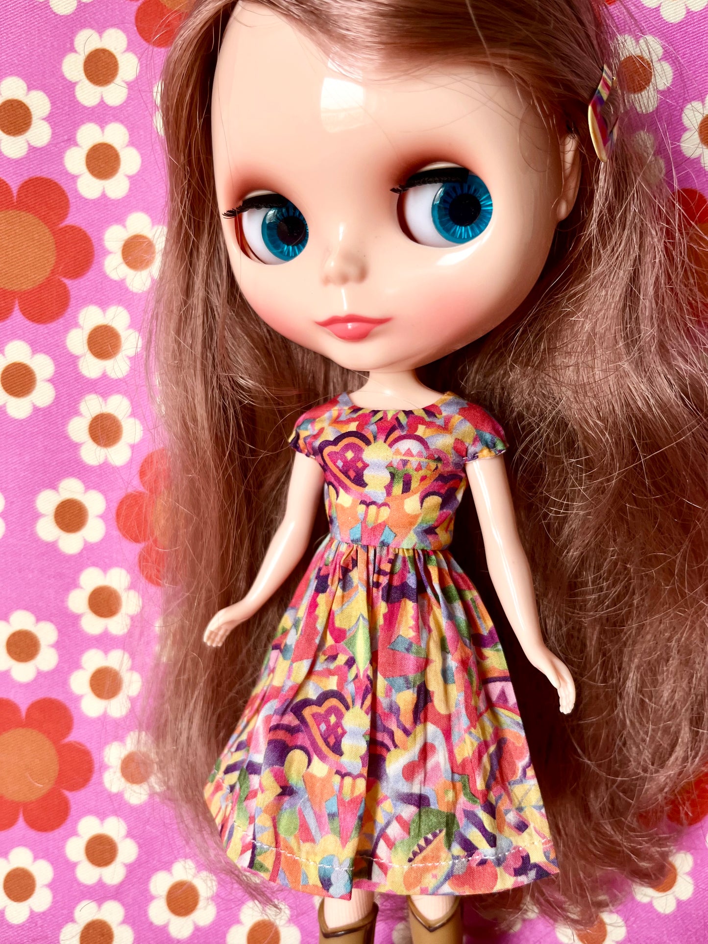 Liberty Cap Sleeve Dress for Blythe Doll