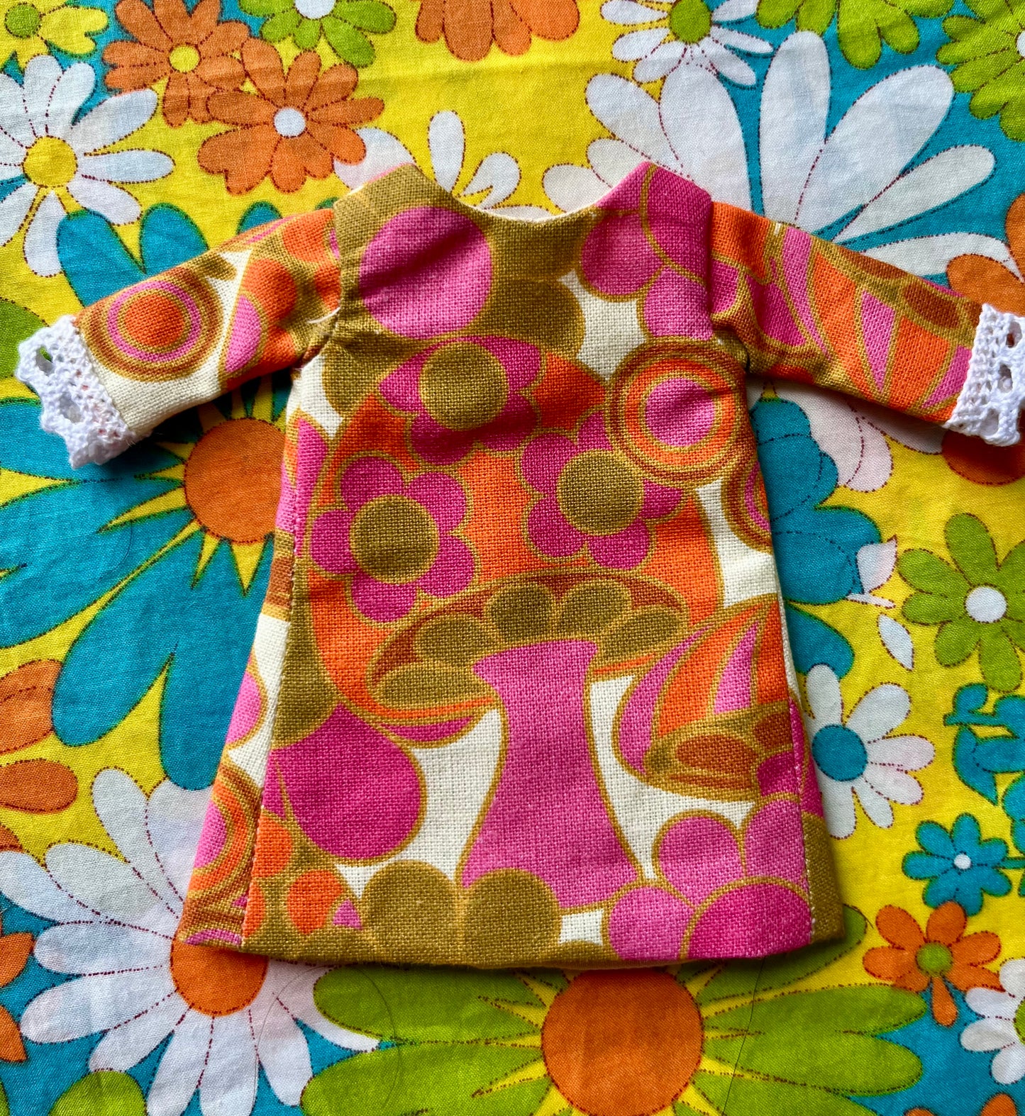 Alice Apple Mod Shift dress with sleeves OOAK