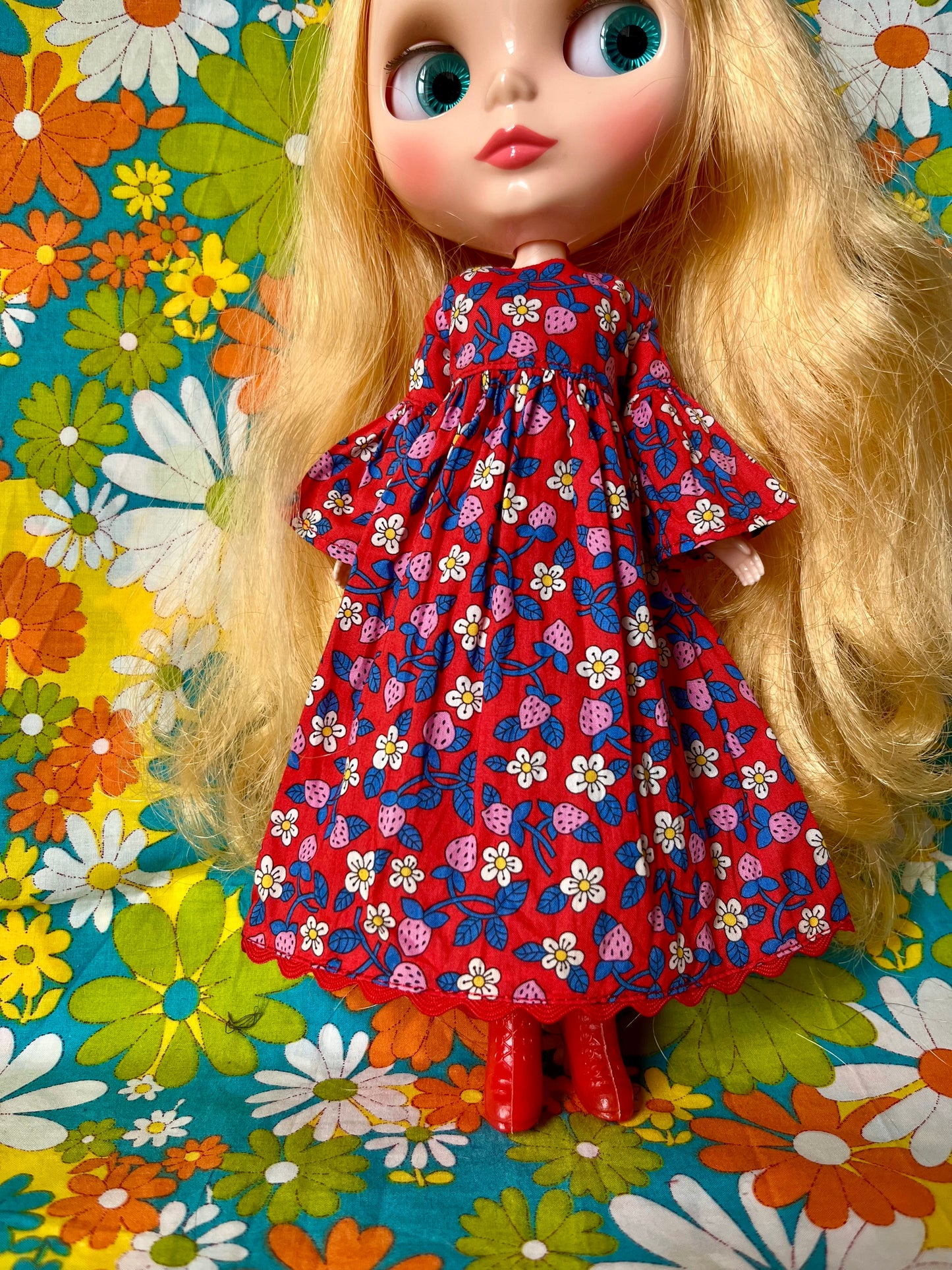 Liberty Red Strawberry Fields Beatles Psychedelic Dress