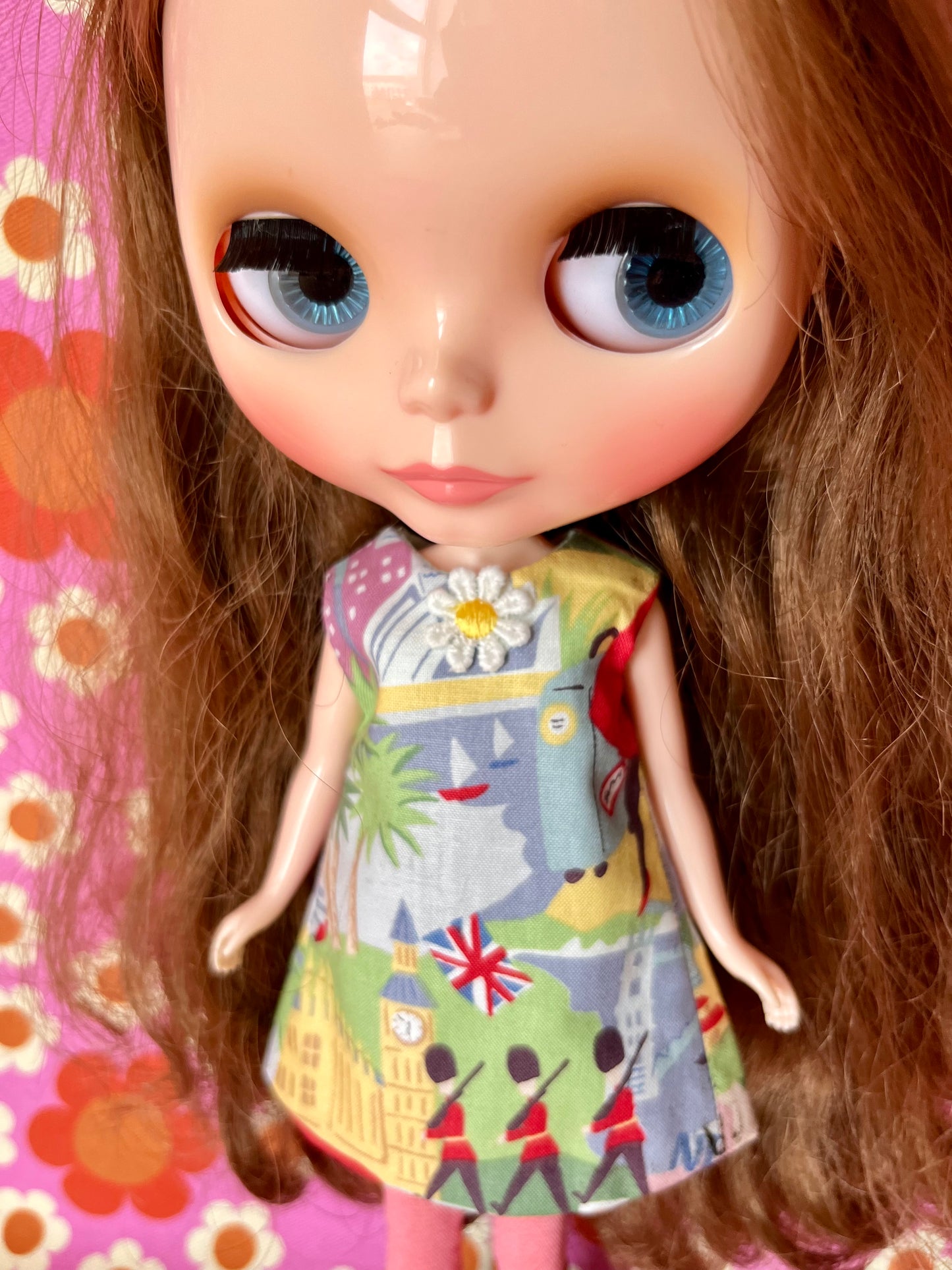 Travel Print Mod Sleeveless Shift dress