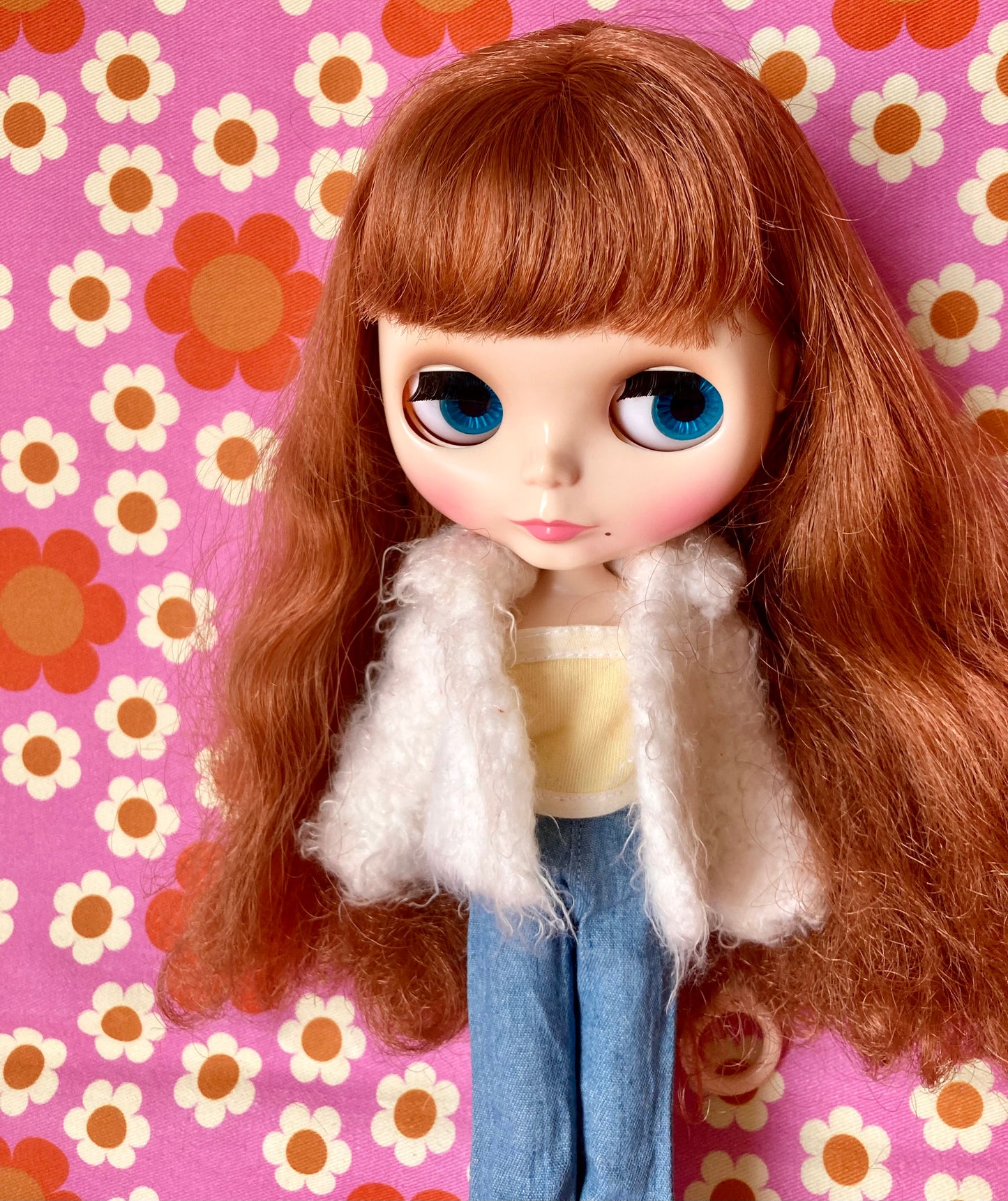 Knitted Furry Coat for Blythe Doll