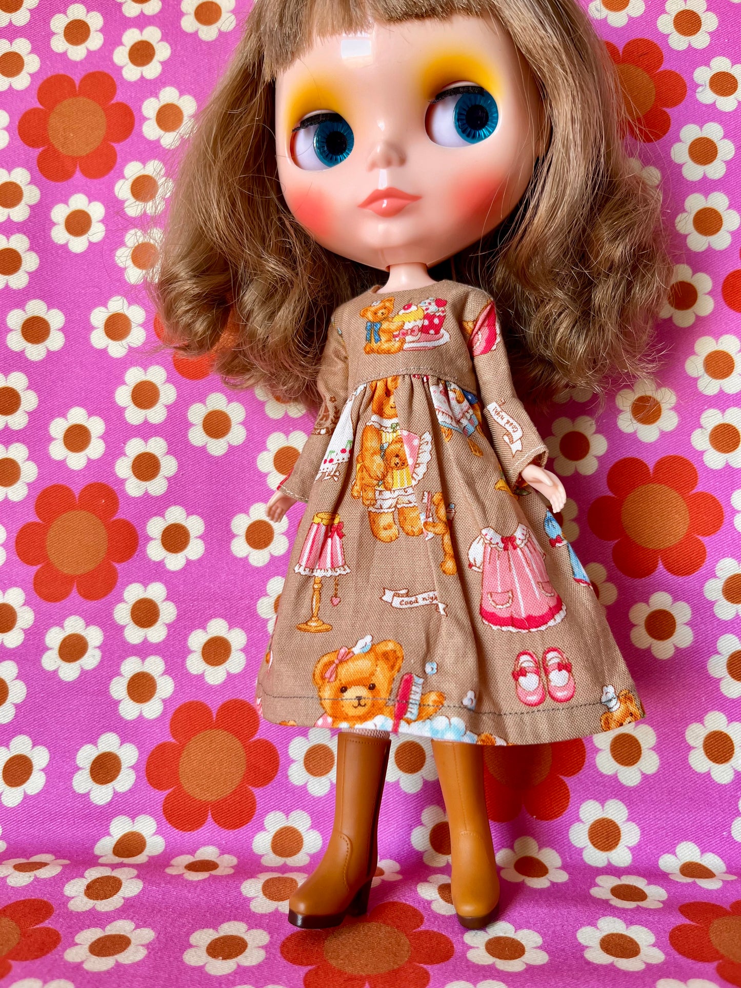 Tan Teddy Dress for Blythe Doll (Copy)