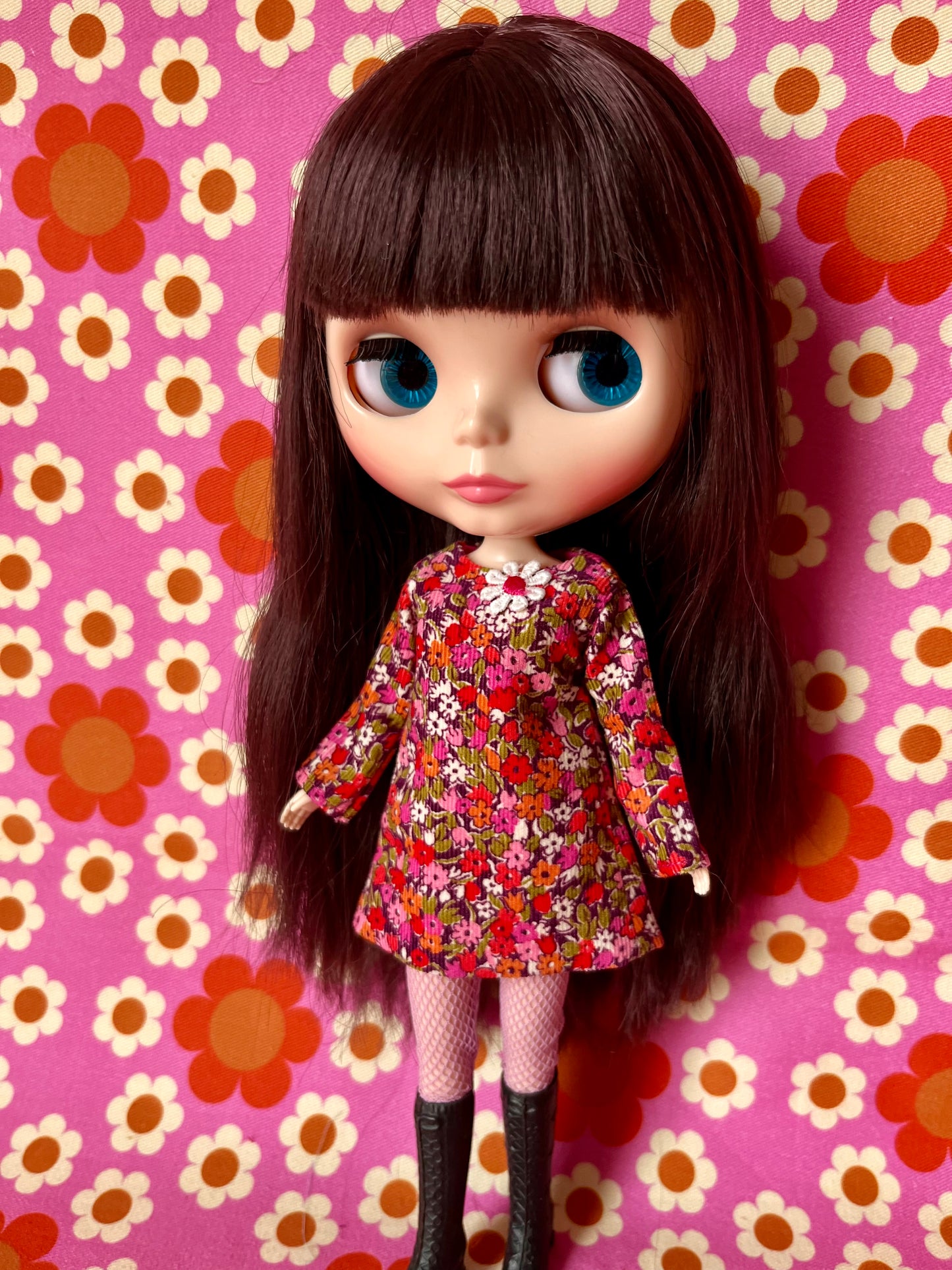 Liberty Corduroy Shift dress with sleeves & Bag which opens