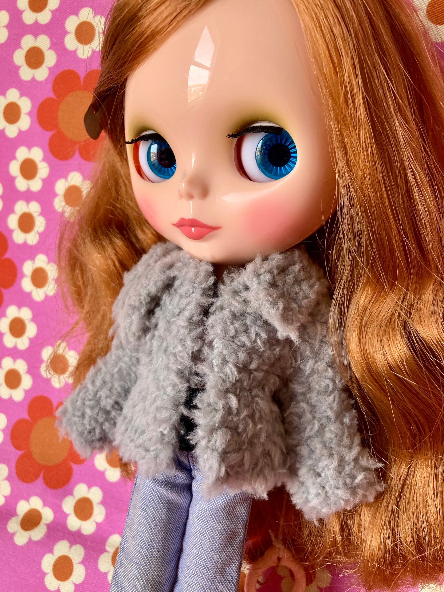 Knitted Furry Coat for Blythe Doll