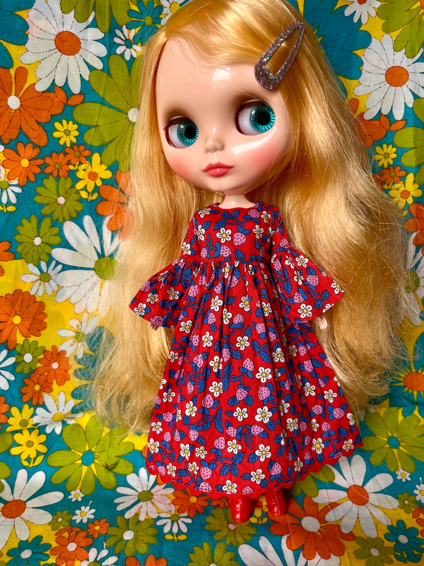 Liberty Red Strawberry Fields Beatles Psychedelic Dress