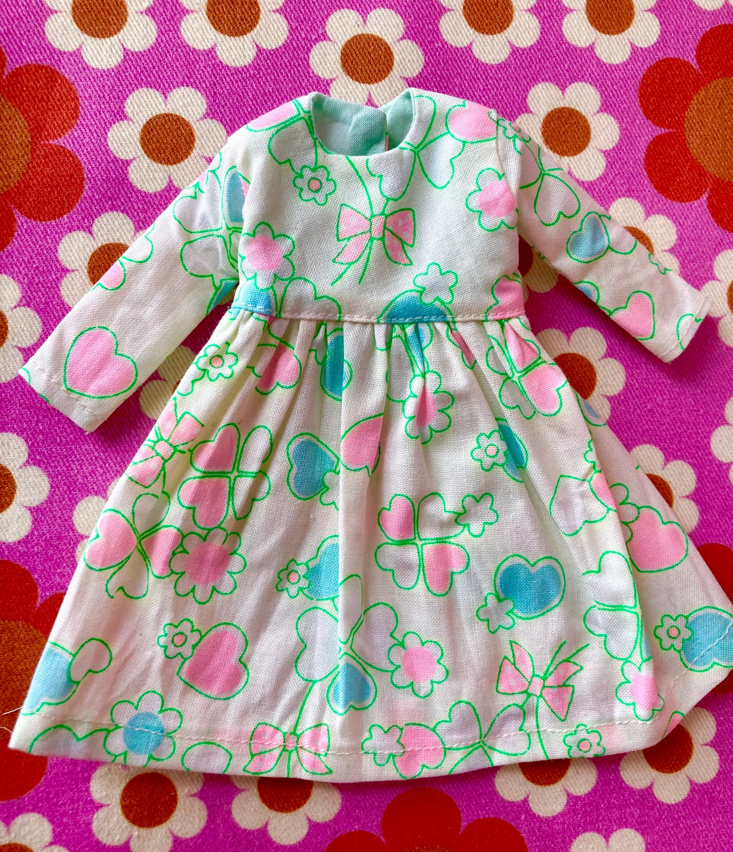 Antique Pink Cute Daisy Clover Dress for Blythe Doll