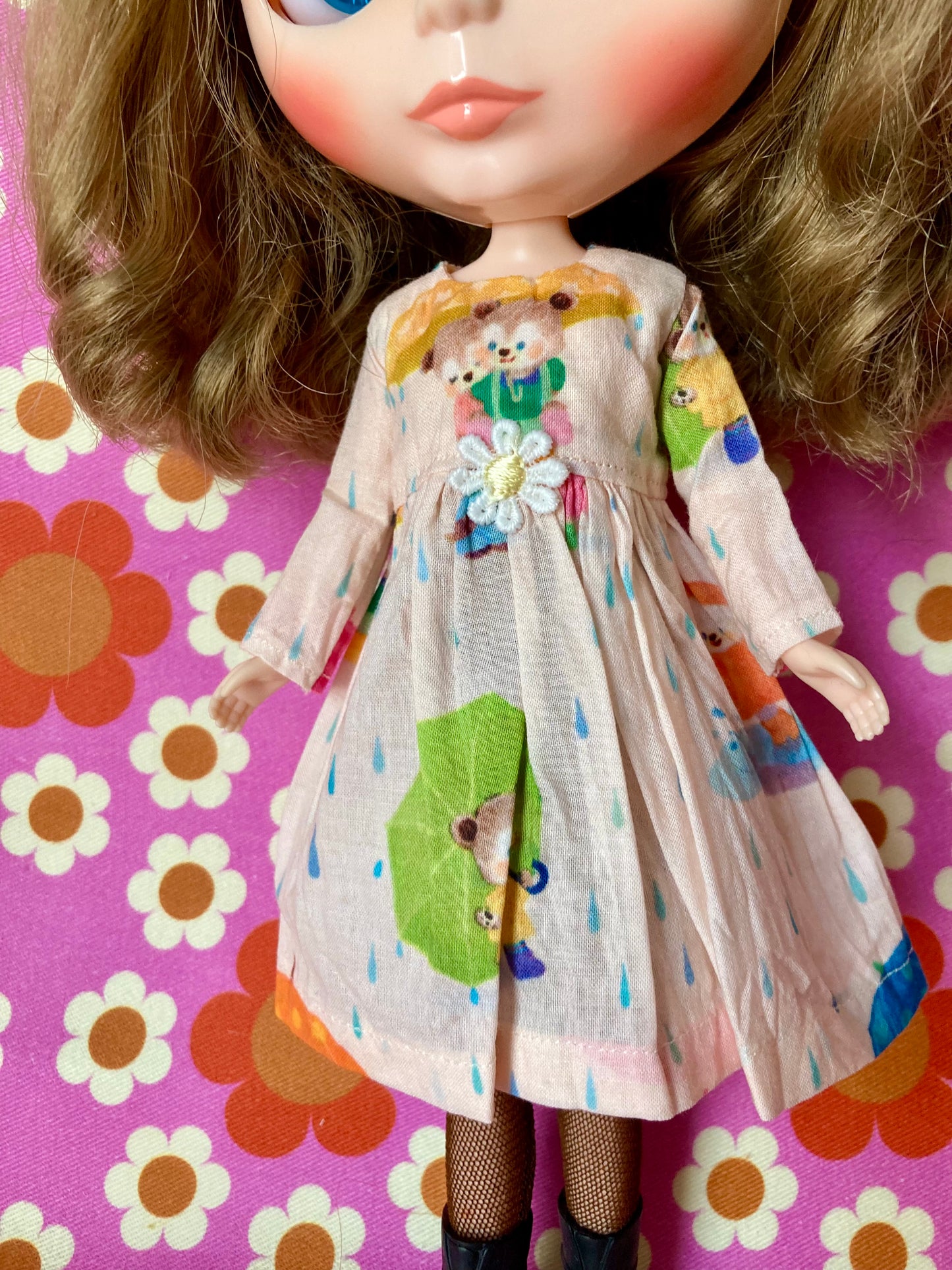 Umbrella Bears Dress for Blythe Doll