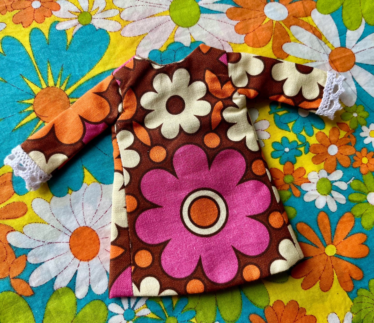 Alice Apple Mod Shift dress with sleeves OOAK