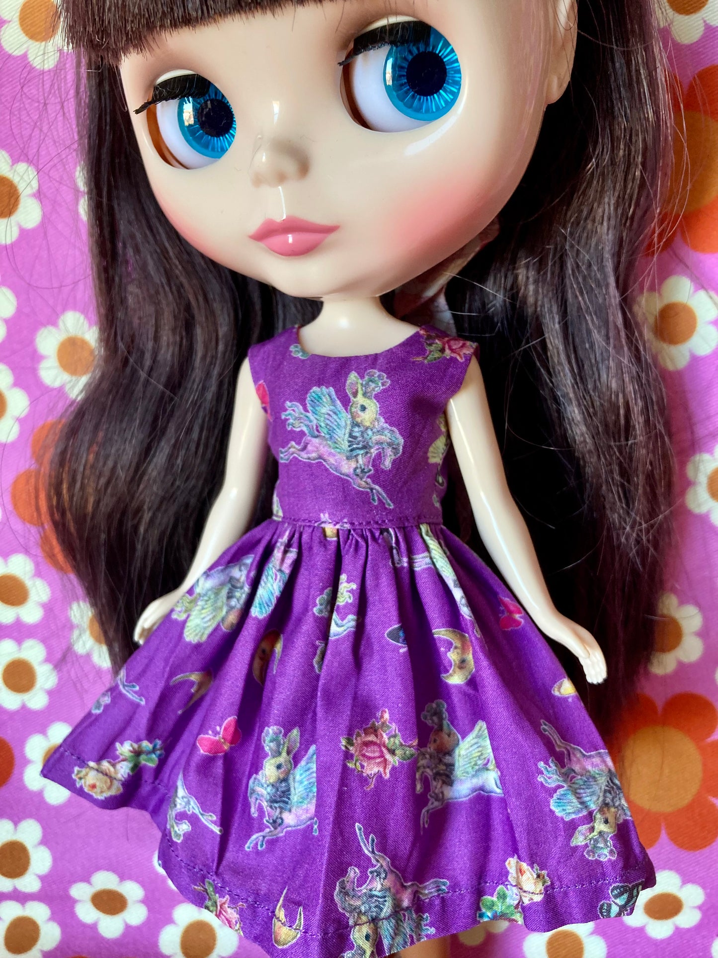 Joli Fleur Purple Flying Bunny Dress for Blythe Doll