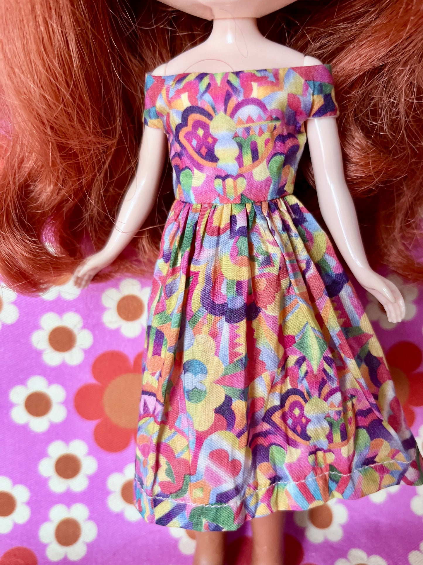 Liberty Off shoulder Sleeve Dress for Blythe Doll