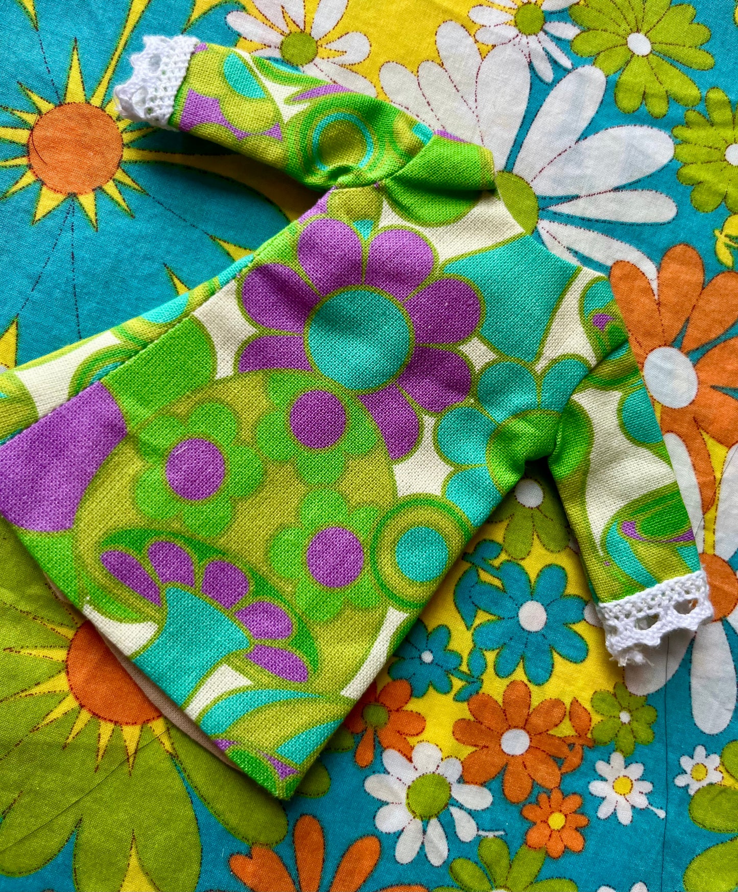 Alice Apple Mod Shift dress with sleeves OOAK