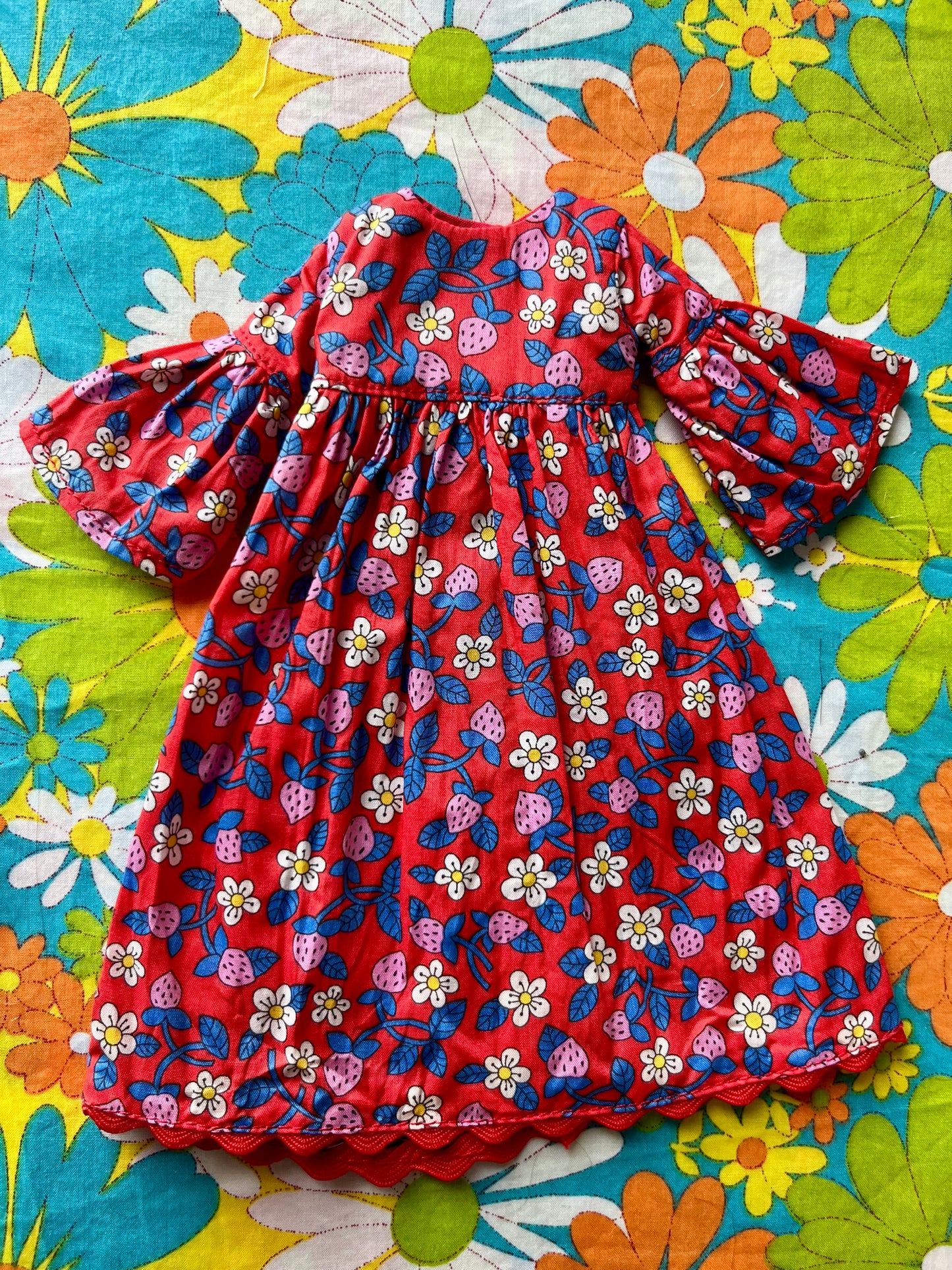 Liberty Red Strawberry Fields Beatles Psychedelic Dress