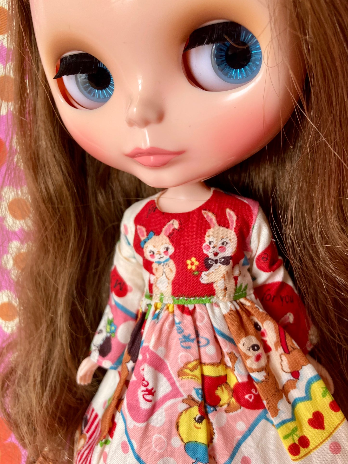 Heart Bunnies Dress for Blythe Doll