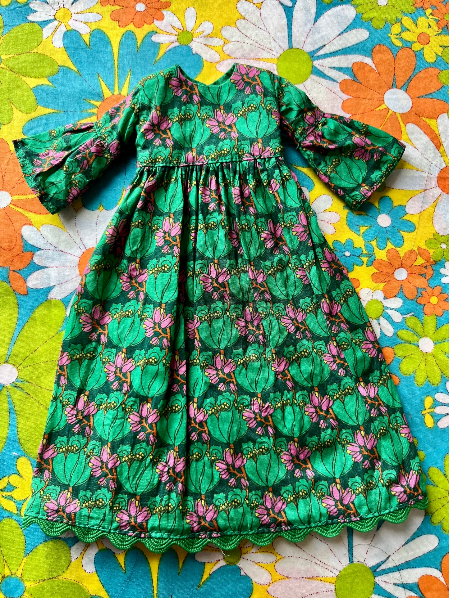 Liberty Tudor Tulip Green  Psychedelic Dress