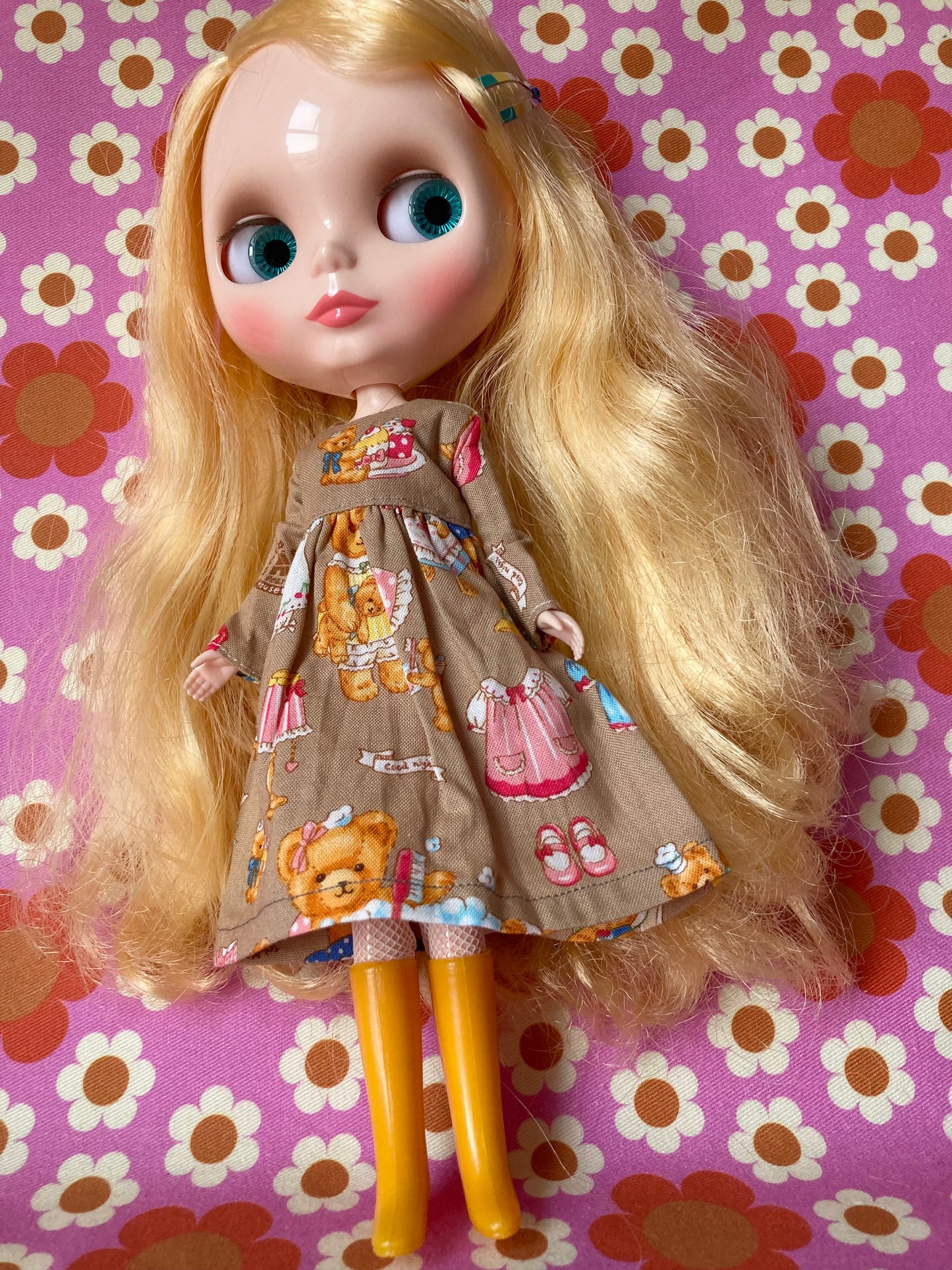 Brown Teddy Dress for Blythe Doll