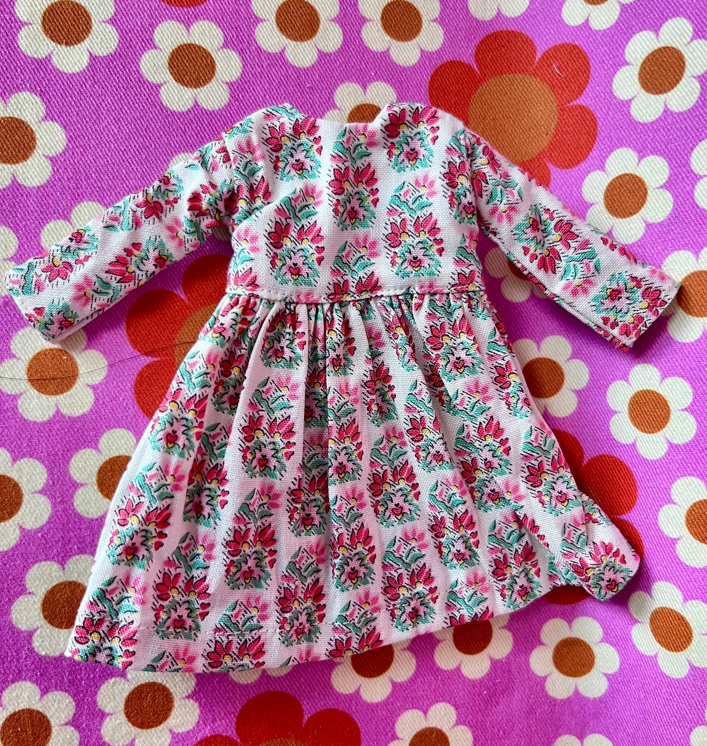 Liberty Pink Motif Valentine Dress for Blythe Doll