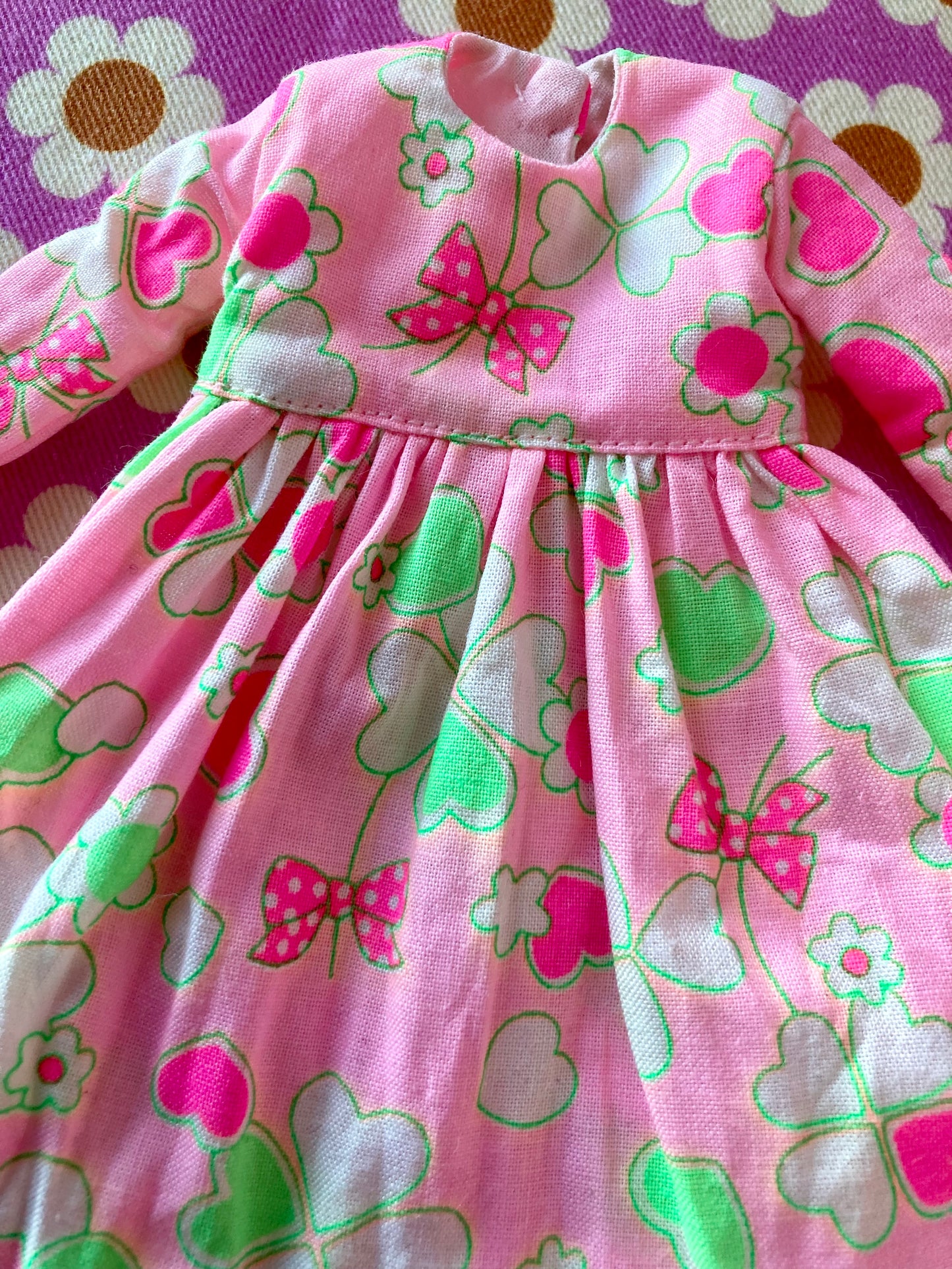 Antique Pink Cute Daisy Clover Dress for Blythe Doll