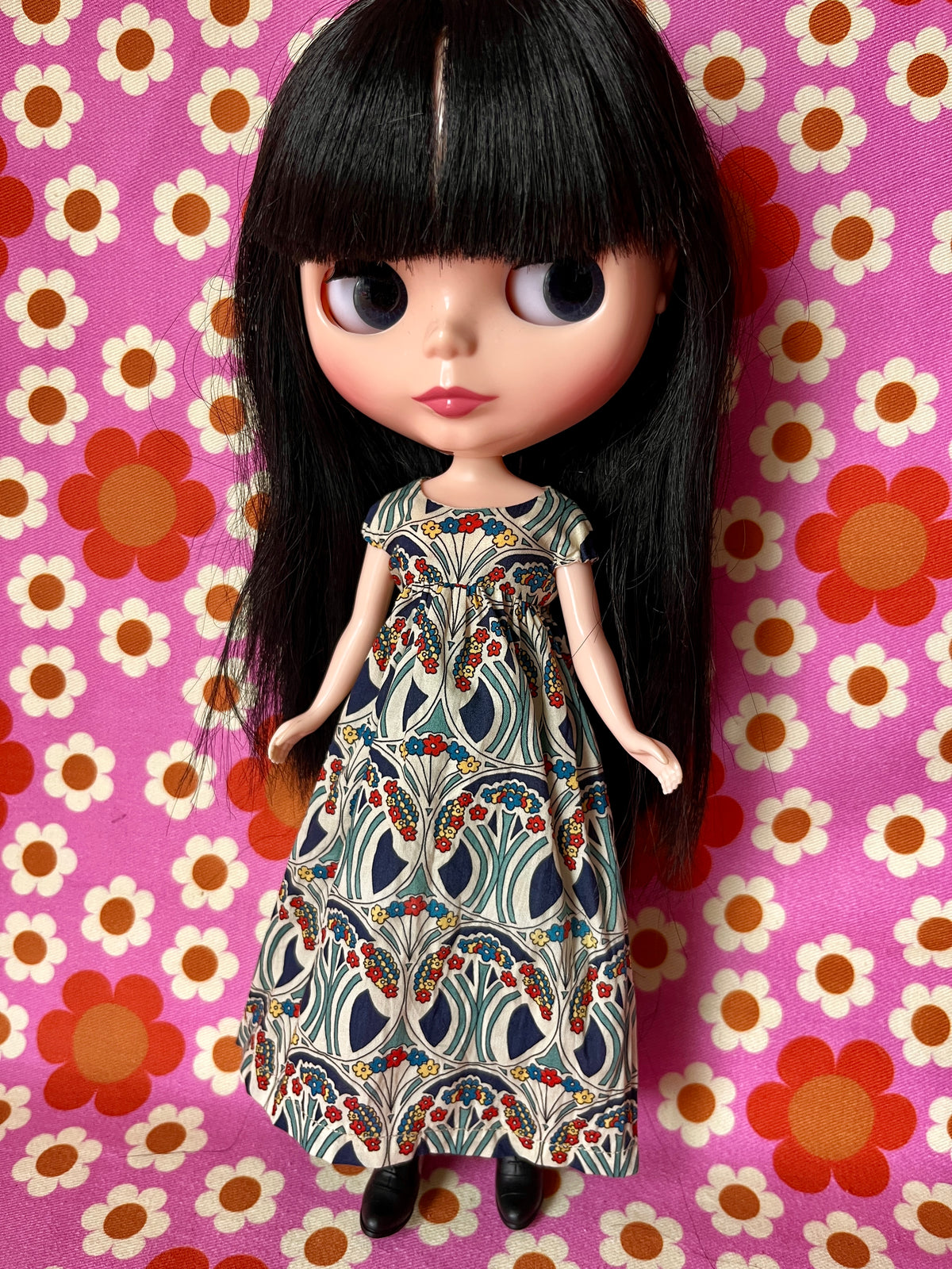 Goth Austen Liberty Regency Dress for Blythe Doll Tudor Tulip Mauverina