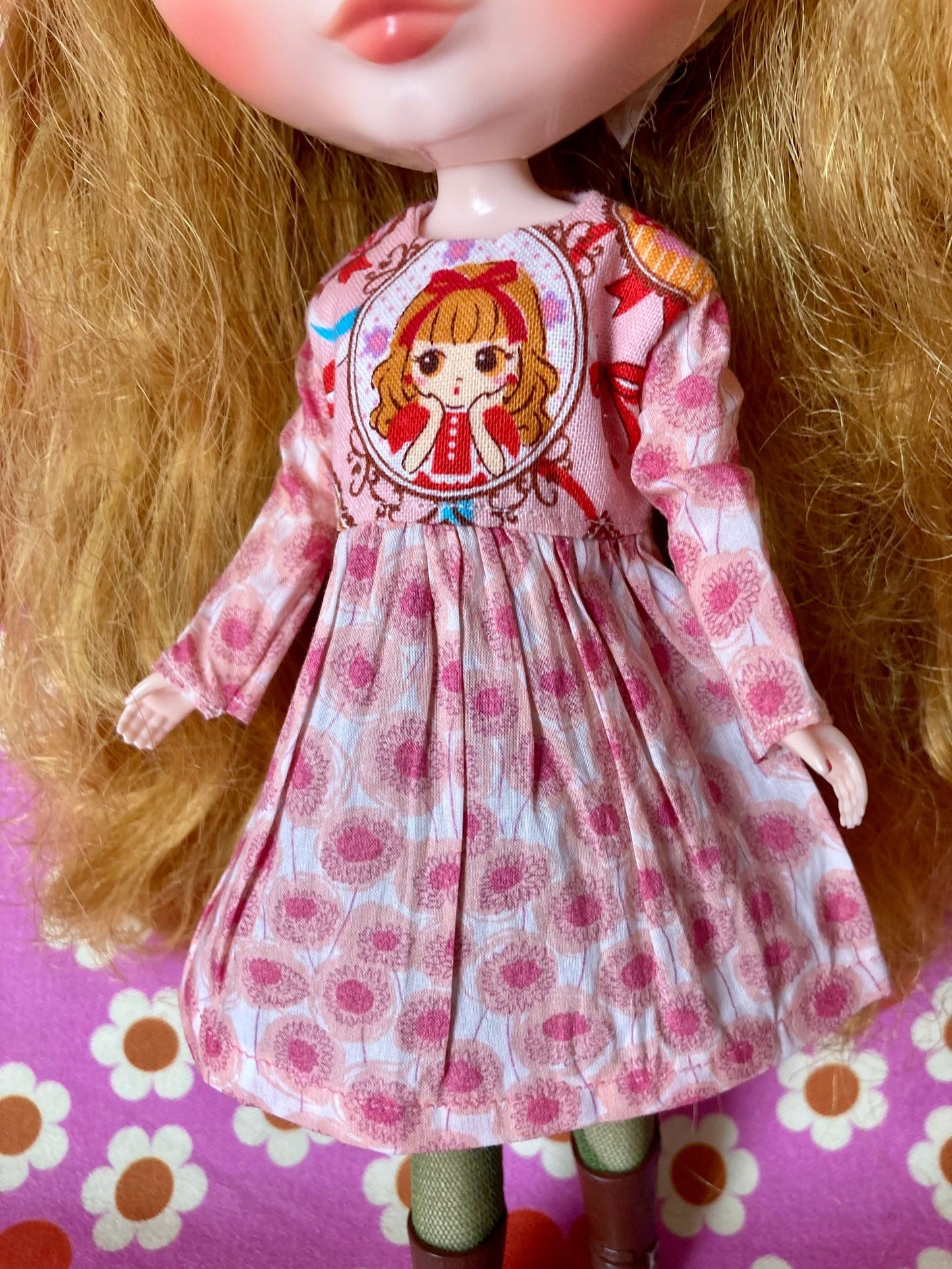 Doll Face Summer Sale Long Sleeve dress for Blythe Doll
