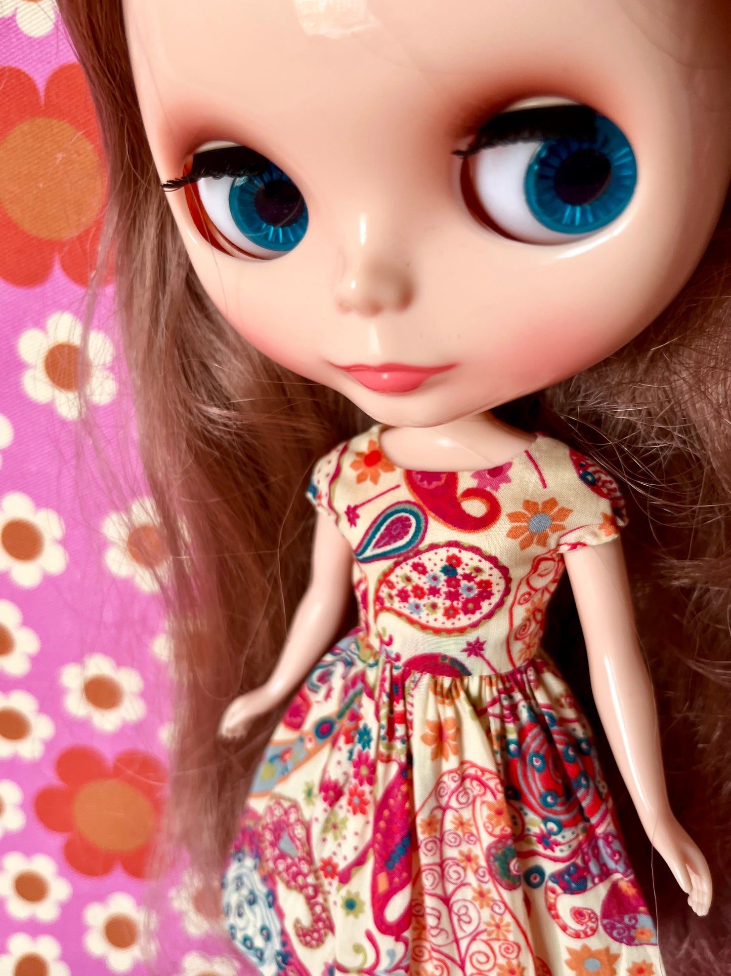 Liberty Cap Sleeve Dress for Blythe Doll