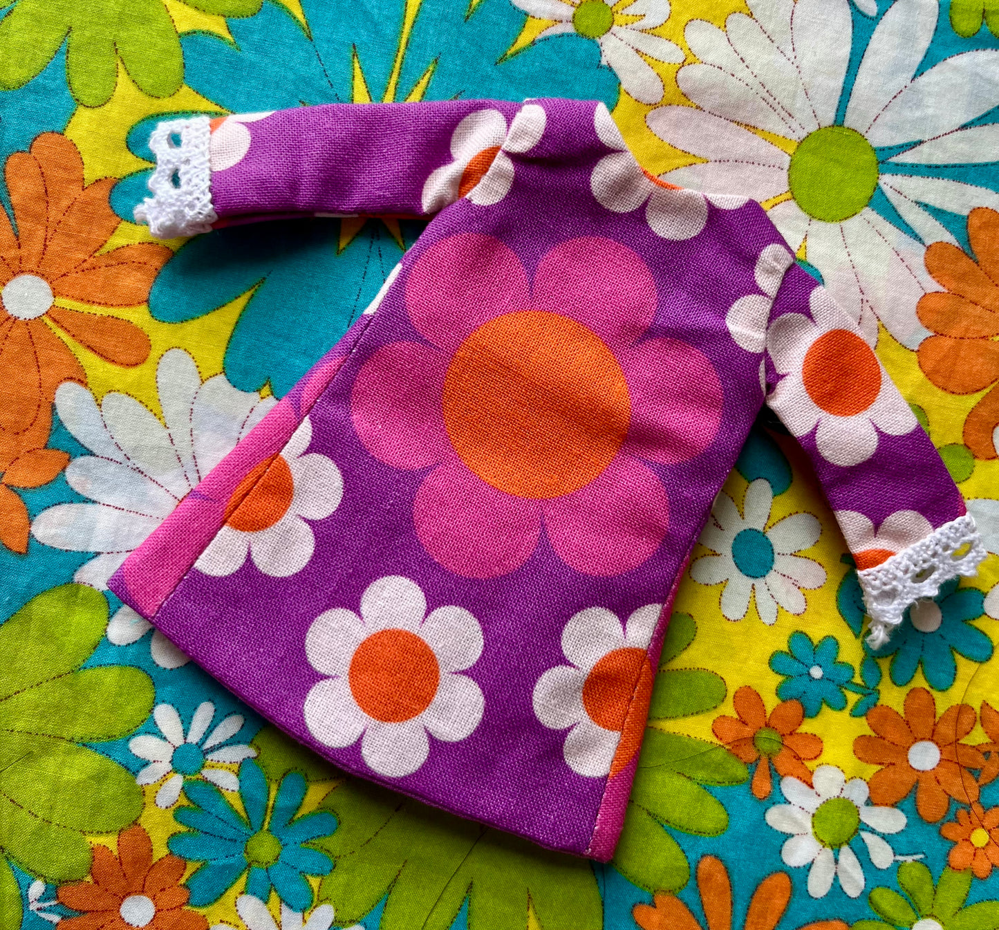 Alice Apple Mod Shift dress with sleeves OOAK