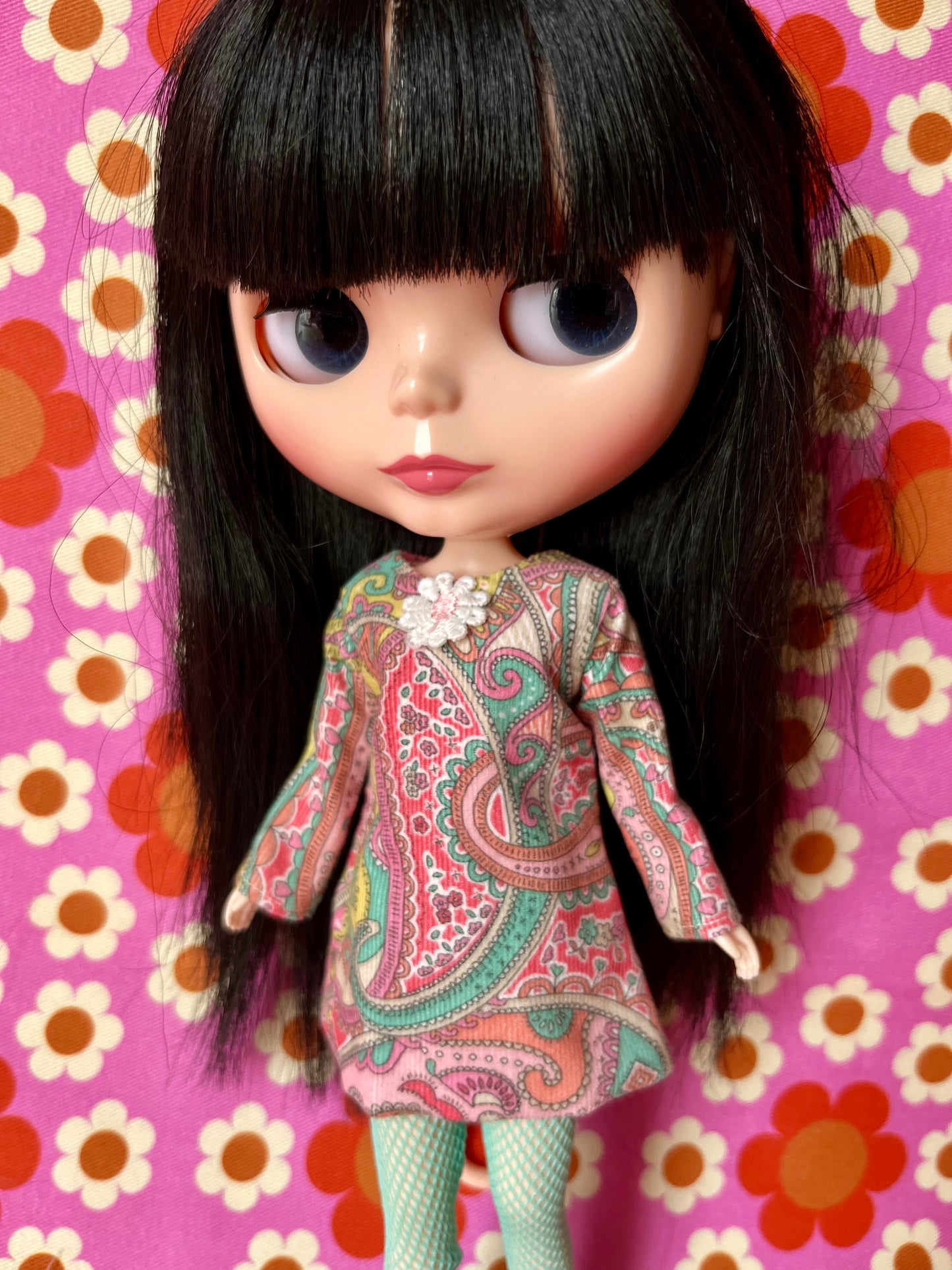 Liberty Corduroy Shift dress with sleeves & Bag which opens