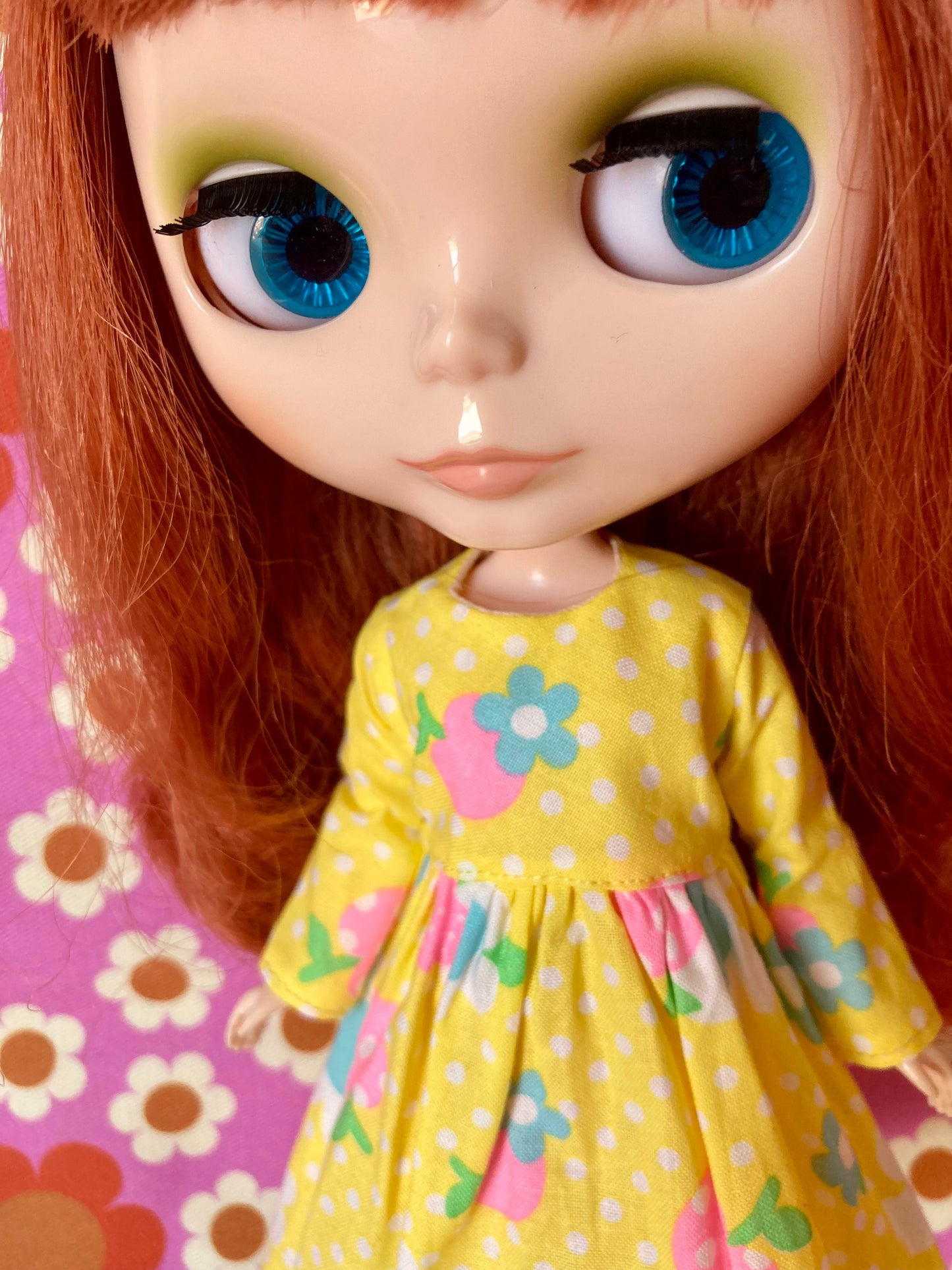 Yellow Daisy Long Sleeve Dress for Blythe Dollar